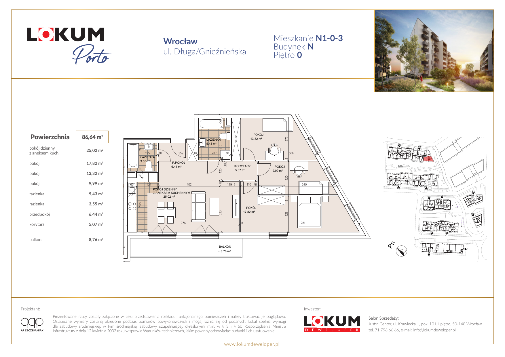 Mieszkanie 86,82 m², parter, oferta nr N1-0-3, Lokum Porto, Wrocław, Szczepin, ul. Długa/Gnieźnieńska-idx