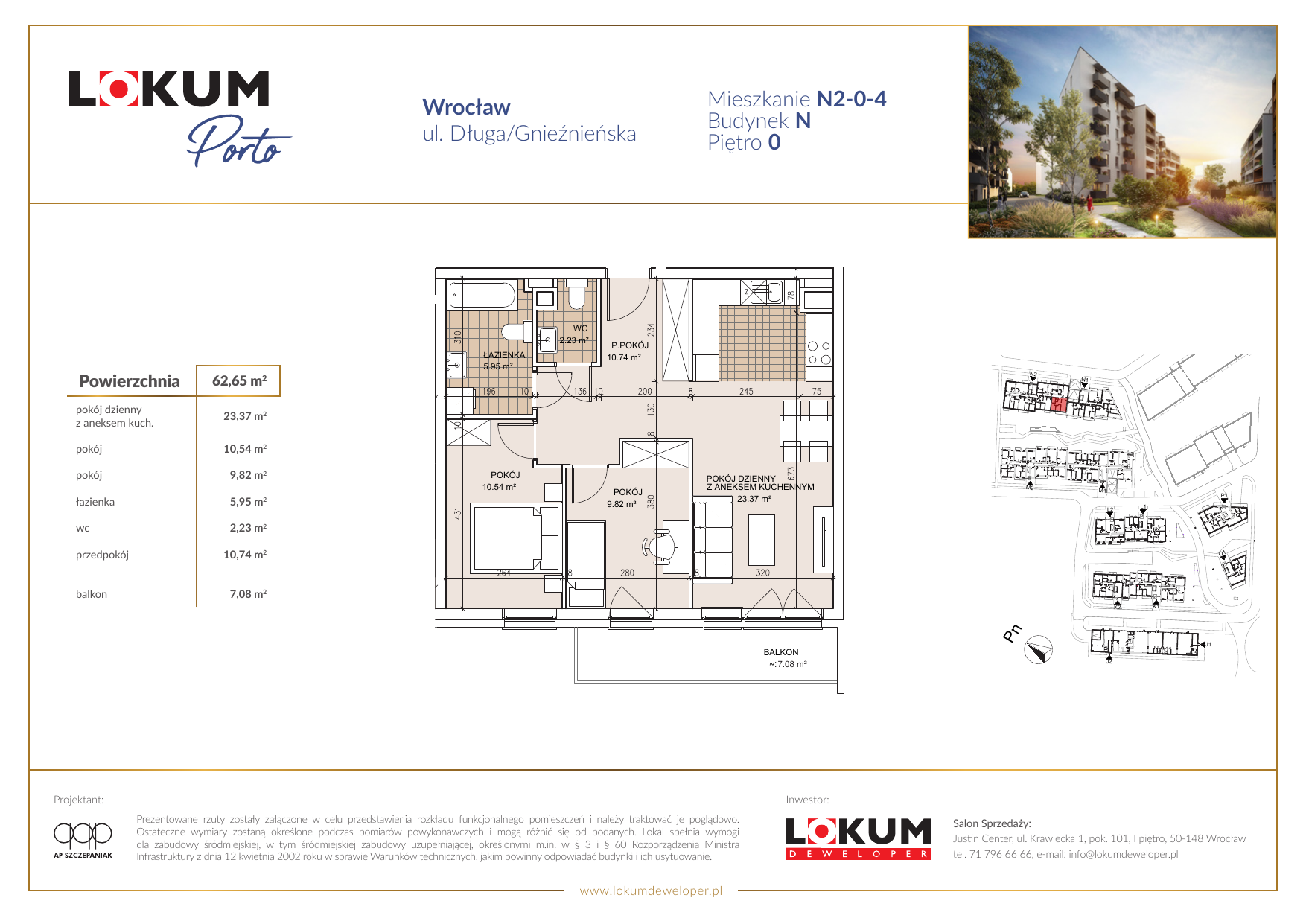 Mieszkanie 62,76 m², parter, oferta nr N2-0-4, Lokum Porto, Wrocław, Szczepin, ul. Długa/Gnieźnieńska-idx