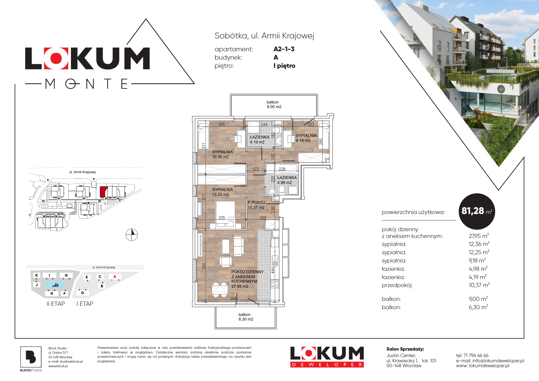 Mieszkanie 81,19 m², piętro 1, oferta nr A2-1-3, Lokum Monte, Sobótka, ul. Armii Krajowej-idx