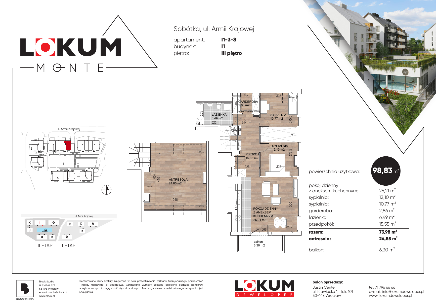 Mieszkanie 99,89 m², piętro 3, oferta nr I1-3-8, Lokum Monte, Sobótka, ul. Armii Krajowej-idx