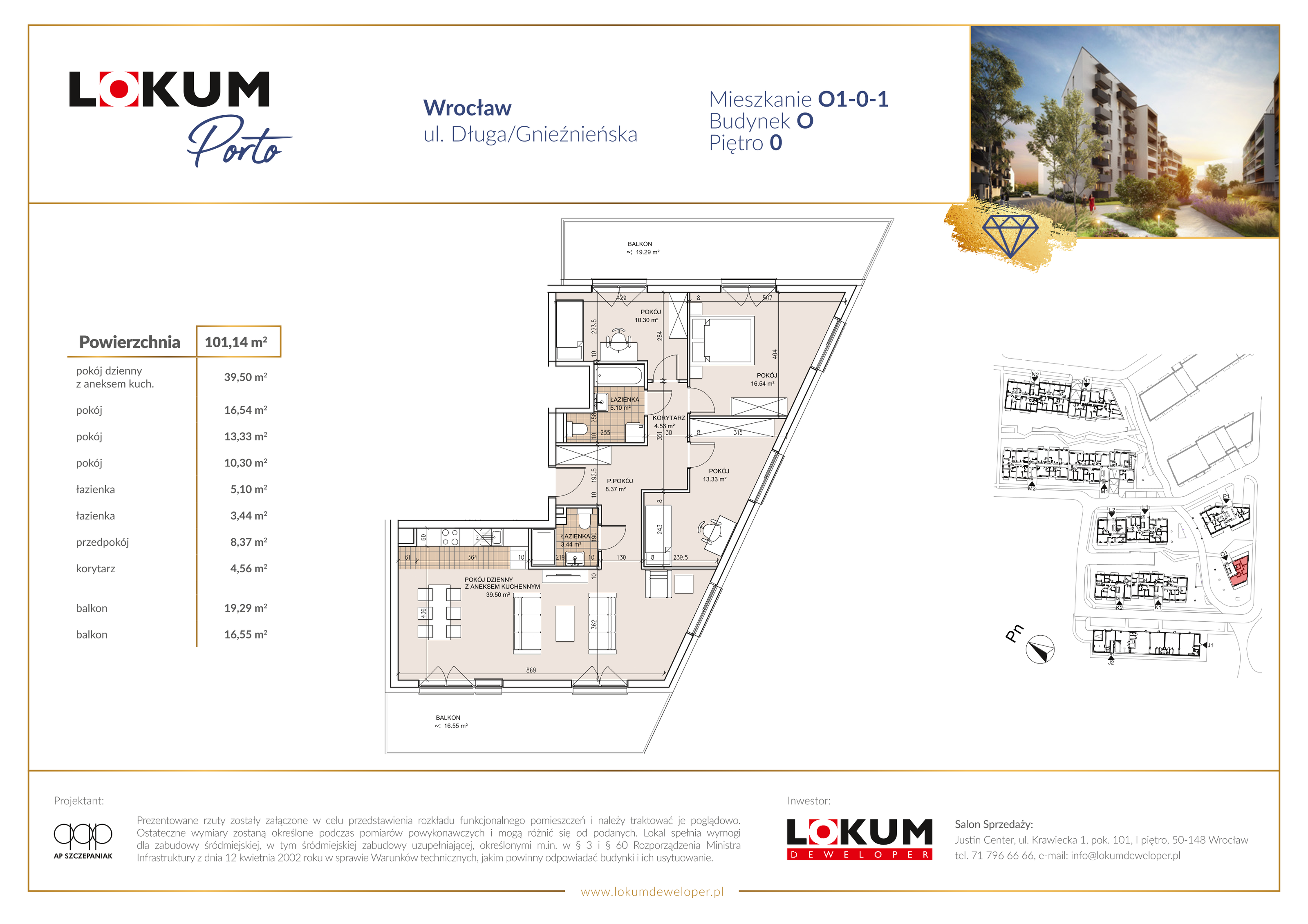 Mieszkanie 101,39 m², parter, oferta nr O1-0-1, Lokum Porto, Wrocław, Szczepin, ul. Długa/Gnieźnieńska-idx