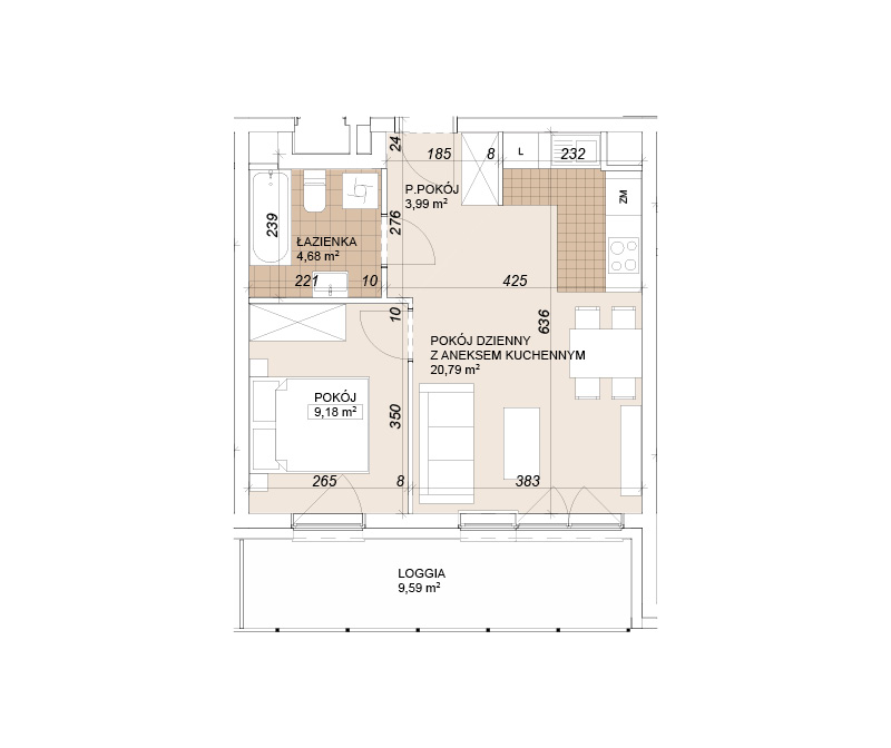 Mieszkanie 38,64 m², parter, oferta nr E1-0-9, Lokum Porto Etap VI, Wrocław, Szczepin, ul. Długa/Gnieźnieńska-idx