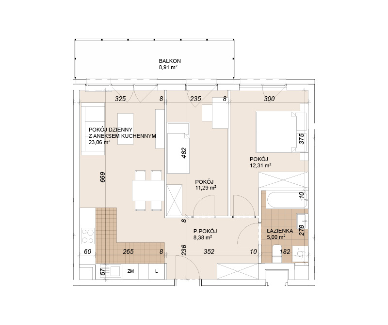 Mieszkanie 60,04 m², piętro 1, oferta nr E1-1-18, Lokum Porto Etap VI, Wrocław, Szczepin, ul. Długa/Gnieźnieńska-idx