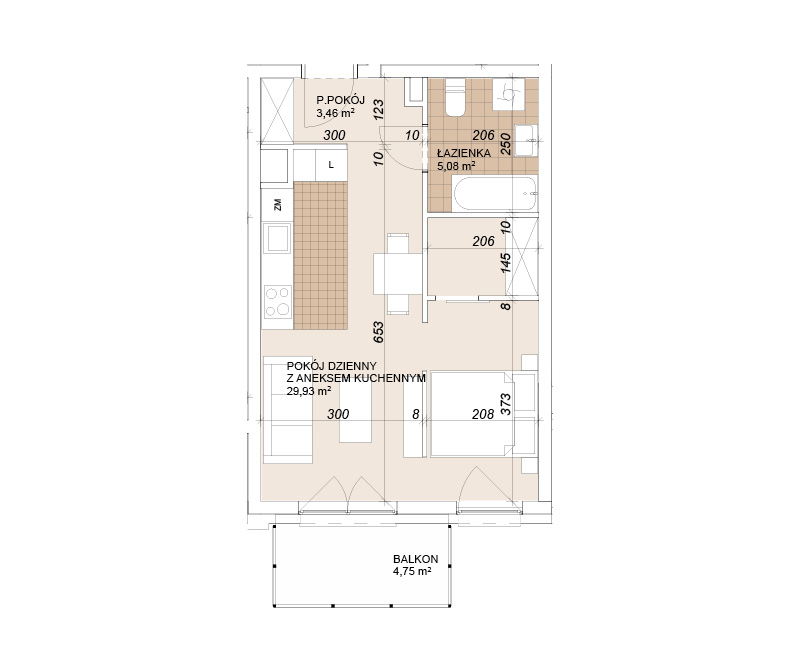 Mieszkanie 38,37 m², piętro 1, oferta nr E1-1-20, Lokum Porto Etap VI, Wrocław, Szczepin, ul. Długa/Gnieźnieńska-idx