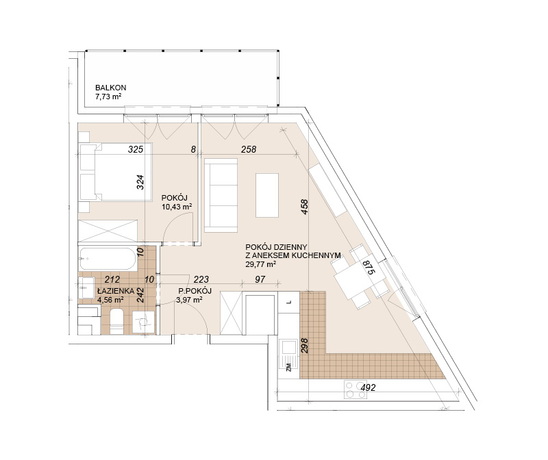 Mieszkanie 48,73 m², piętro 3, oferta nr E1-3-44, Lokum Porto Etap VI, Wrocław, Szczepin, ul. Długa/Gnieźnieńska-idx