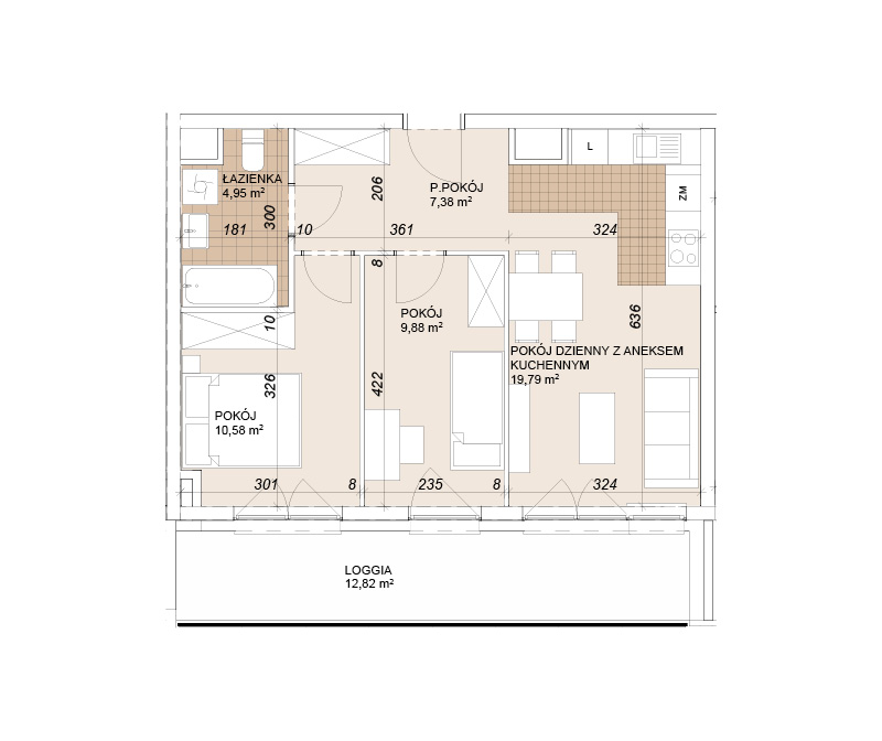 Mieszkanie 52,58 m², piętro 6, oferta nr E1-6-75, Lokum Porto Etap VI, Wrocław, Szczepin, ul. Długa/Gnieźnieńska-idx