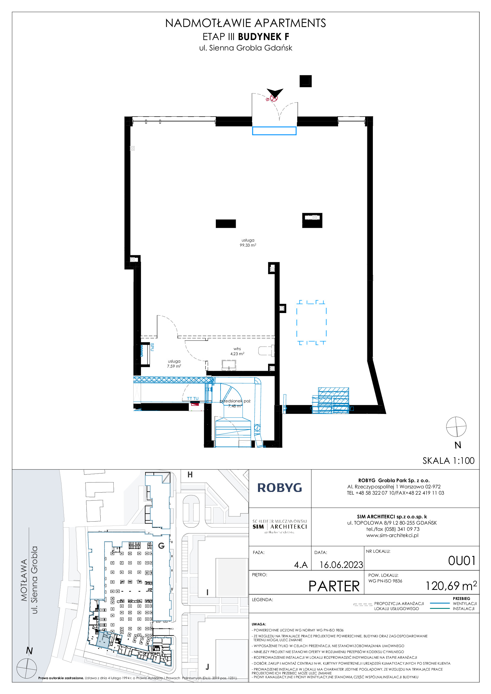 Lokal użytkowy 120,69 m², oferta nr F.0U01, Nadmotławie Apartments - lokale użytkowe, Gdańsk, Śródmieście, ul. Sienna Grobla-idx