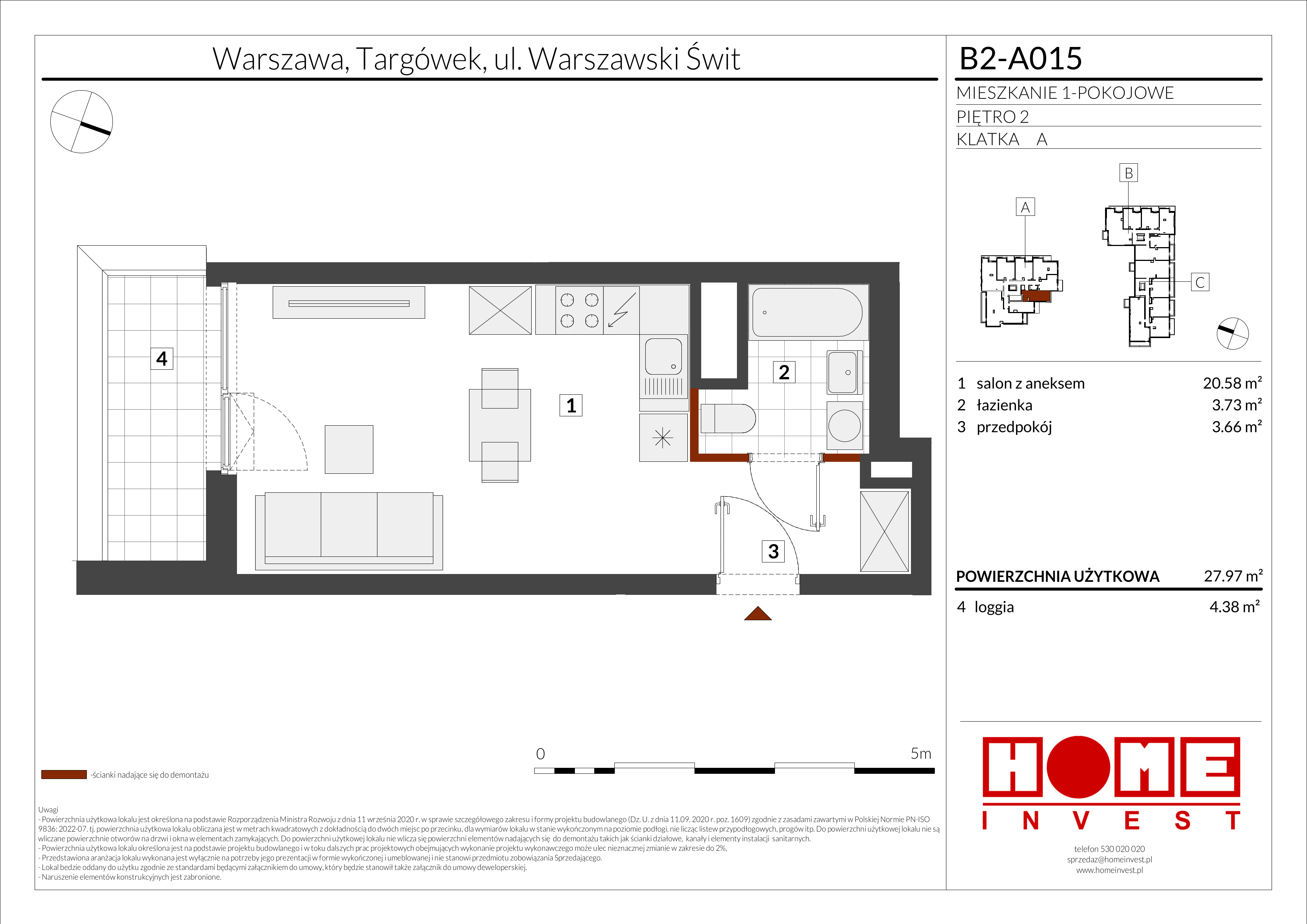 Mieszkanie 27,97 m², piętro 2, oferta nr B2-A015, Warszawski Świt Etap IX, Warszawa, Targówek, Bródno, ul. Warszawski Świt 5-idx