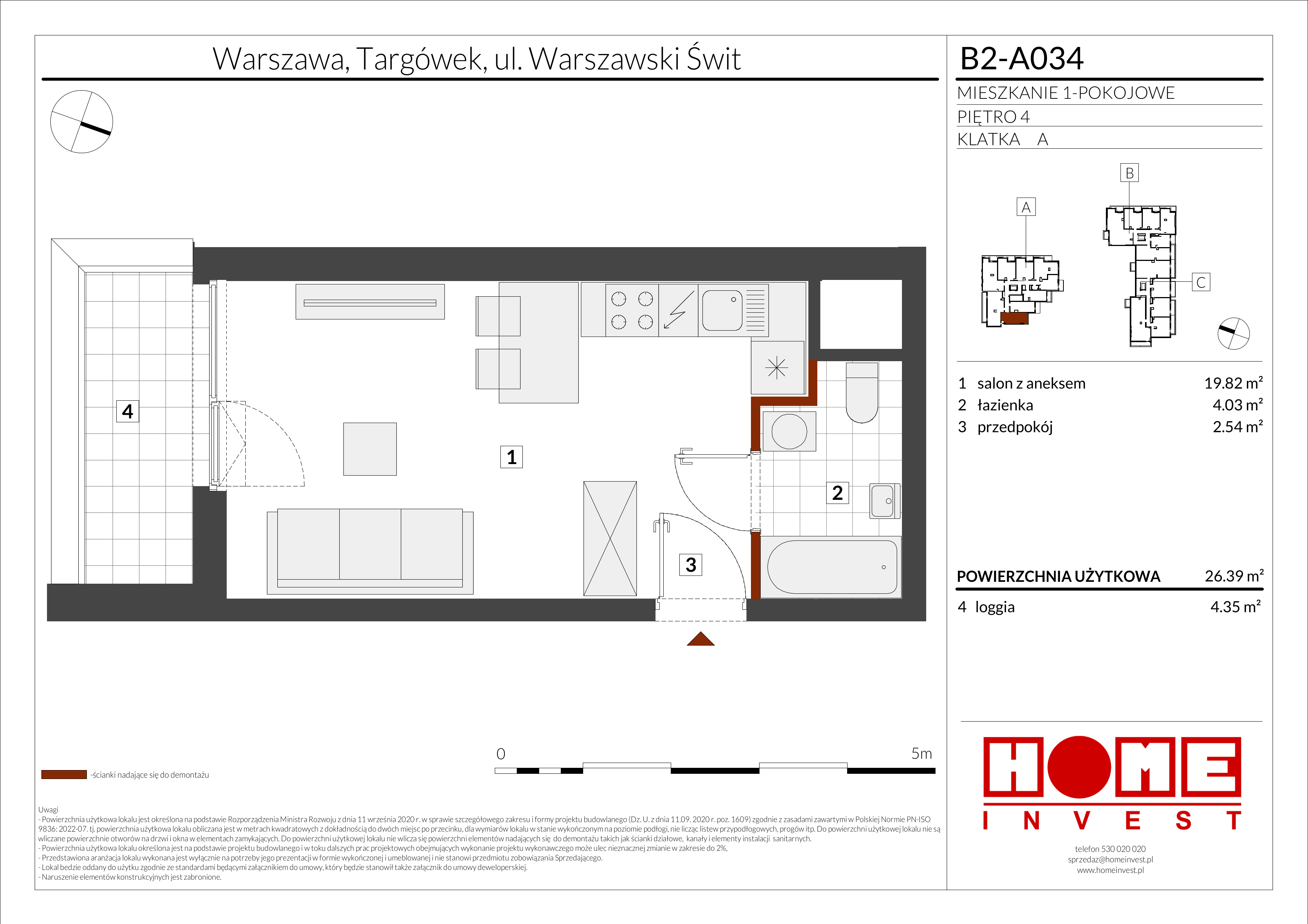 Mieszkanie 26,39 m², piętro 4, oferta nr B2-A034, Warszawski Świt Etap IX, Warszawa, Targówek, Bródno, ul. Warszawski Świt 5-idx