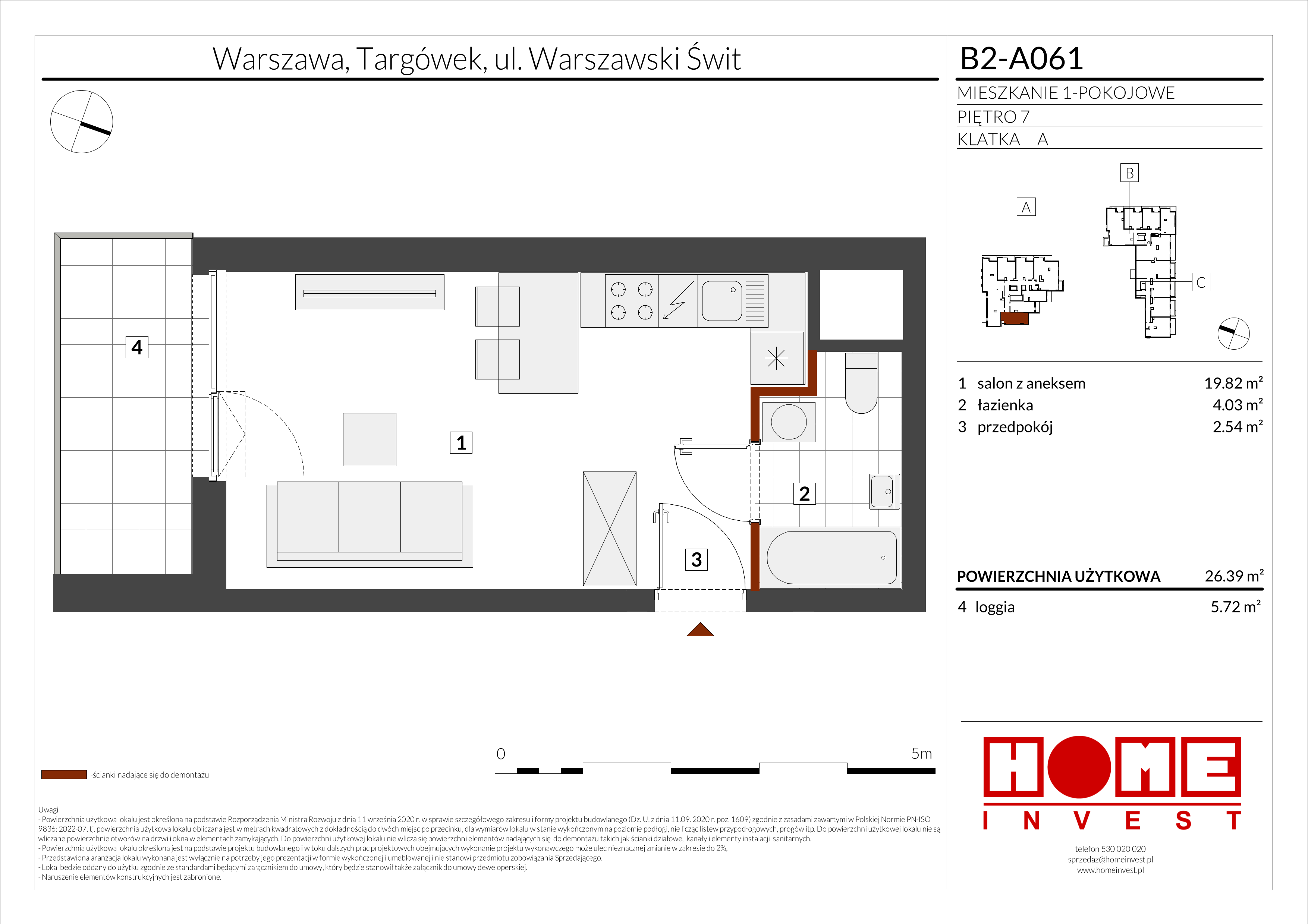 Mieszkanie 26,39 m², piętro 7, oferta nr B2-A061, Warszawski Świt Etap IX, Warszawa, Targówek, Bródno, ul. Warszawski Świt 5-idx