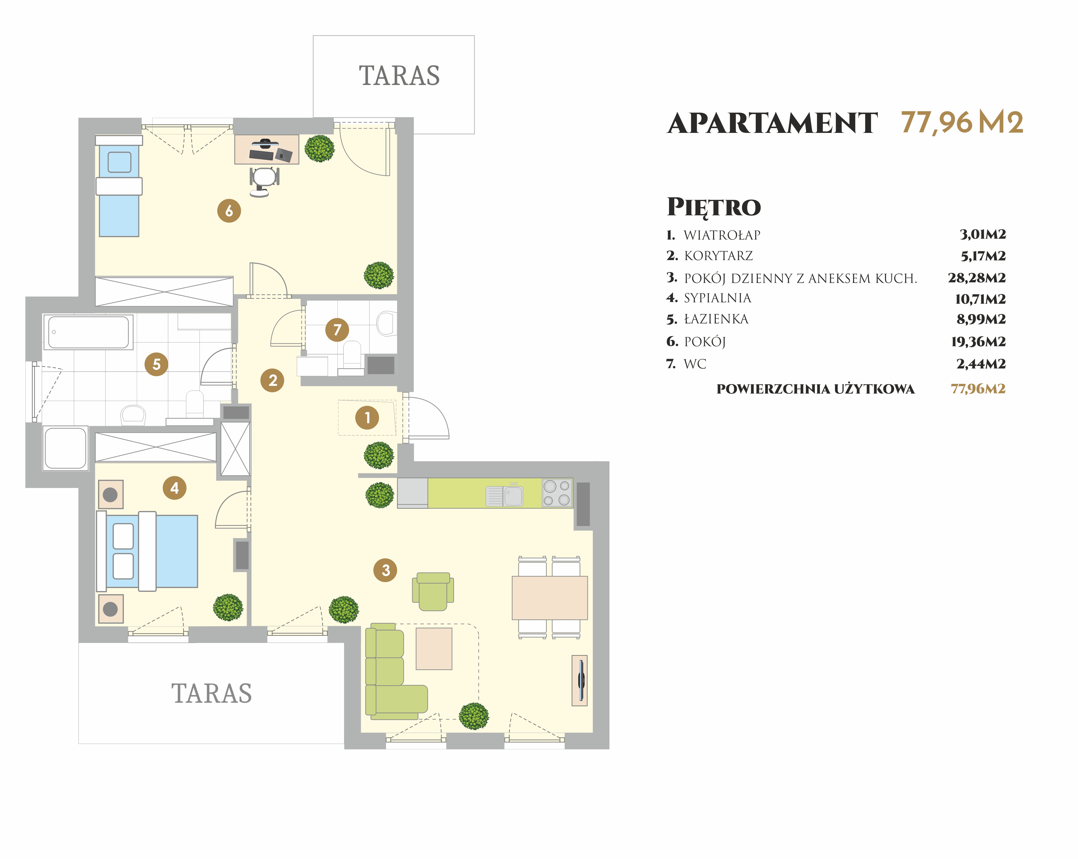 Apartament 78,00 m², piętro 1, oferta nr VI.23.2, Ogrody Tesoro VI, Gdynia, Pogórze, ul. Aleja Iberyjska-idx