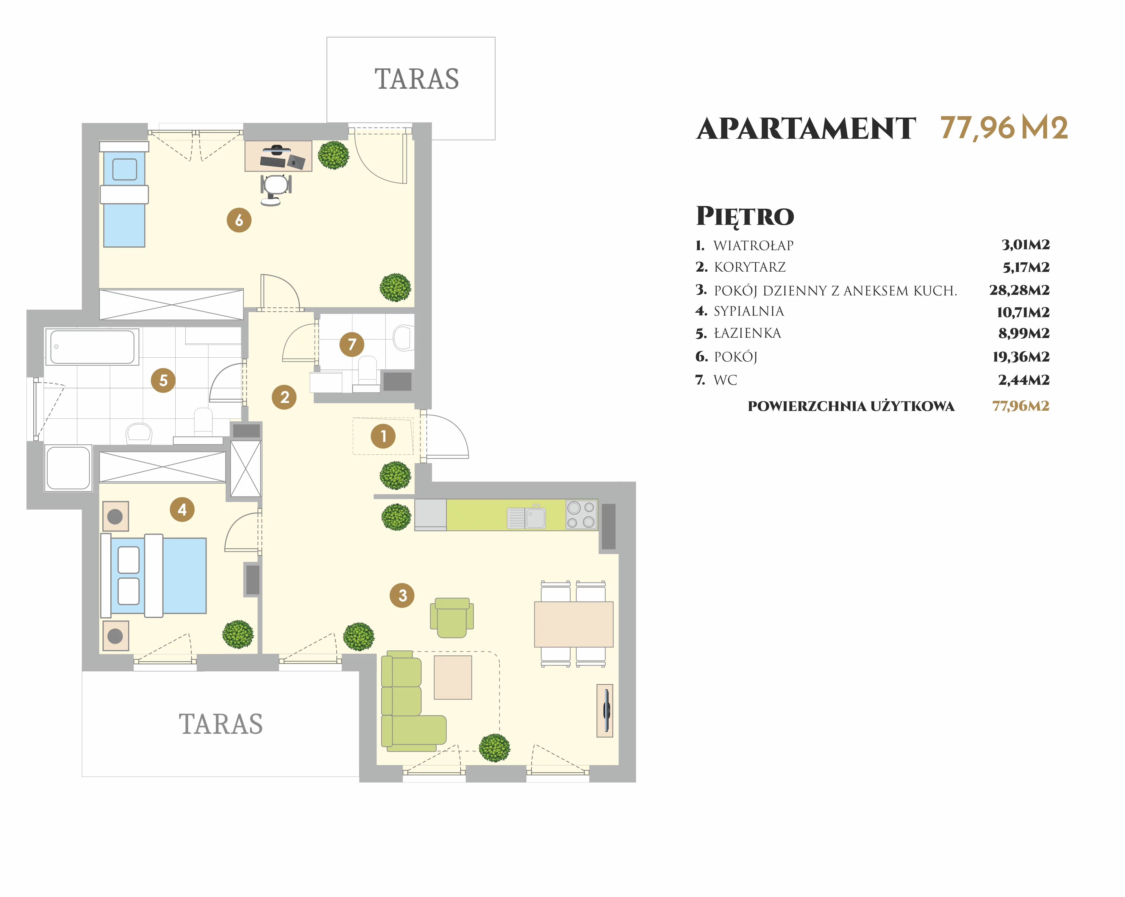 Apartament 78,00 m², piętro 1, oferta nr VI.37.2, Ogrody Tesoro VI, Gdynia, Pogórze, ul. Aleja Iberyjska-idx