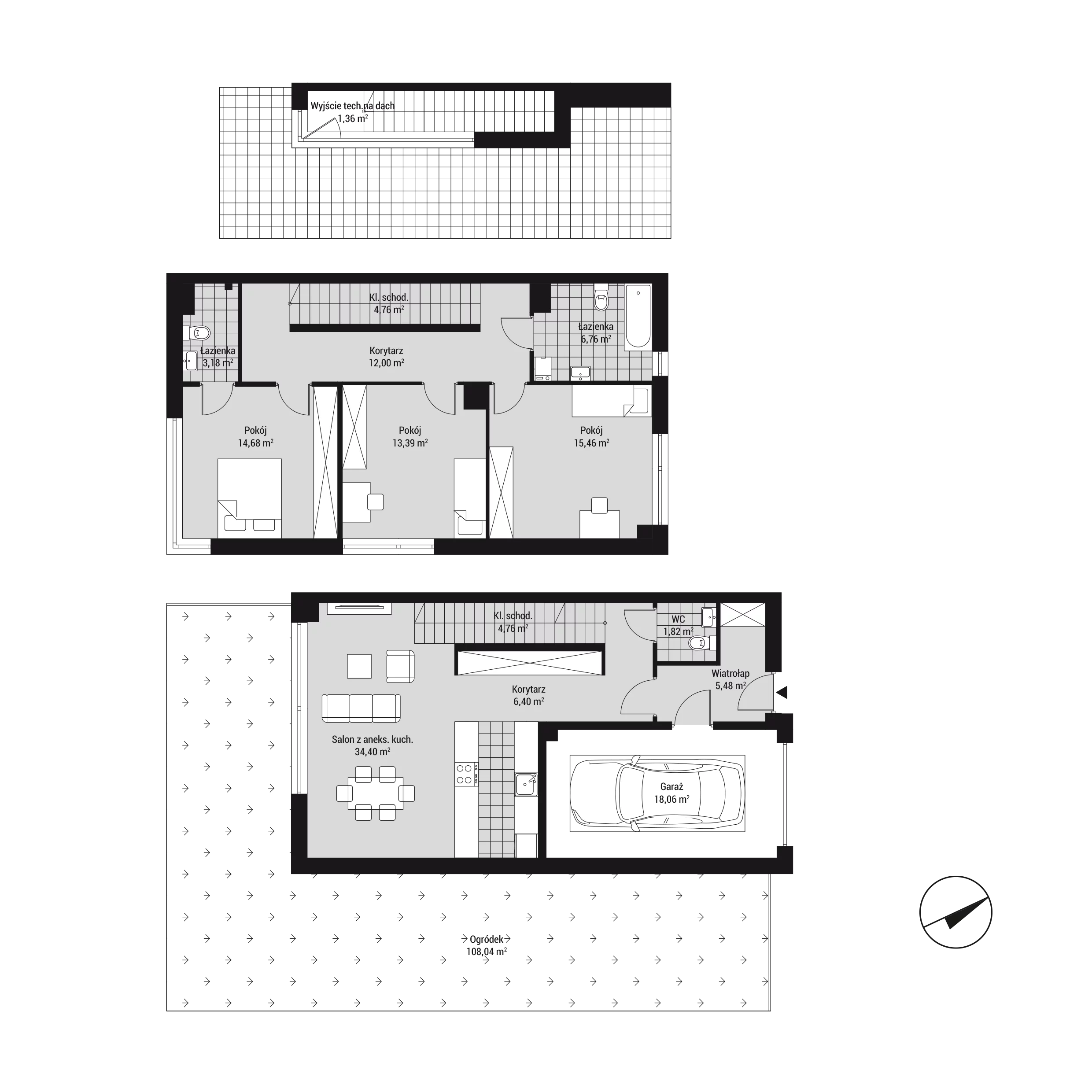 Dom 124,81 m², oferta nr dom 6LB/1 (D7-A), Nova Wiosenna, Kraków, Zwierzyniec, Wola Justowska, ul. Wiosenna 6-idx