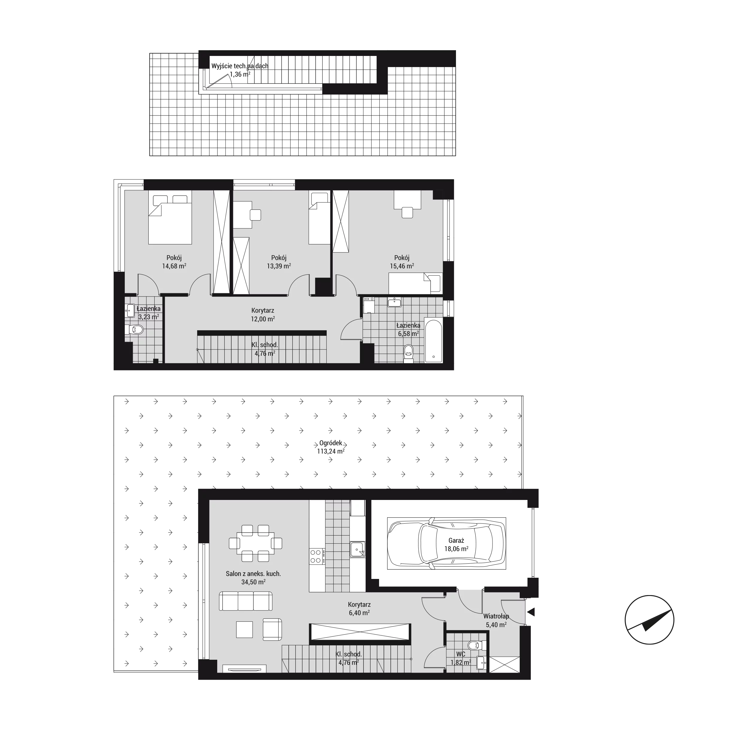 Dom 125,08 m², oferta nr dom 6LD/2 (D5-B), Nova Wiosenna, Kraków, Zwierzyniec, Wola Justowska, ul. Wiosenna 6-idx