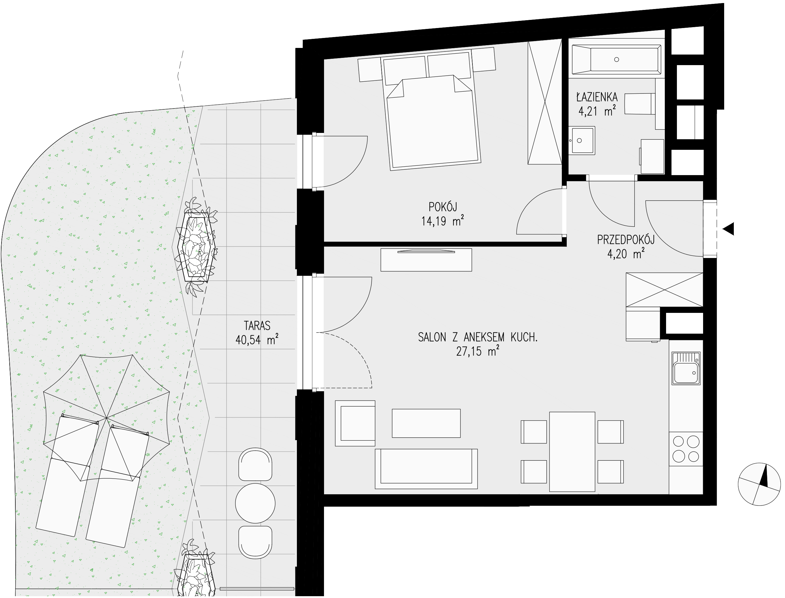 Mieszkanie 49,75 m², parter, oferta nr 1, Semiramis, Katowice, Dąbrówka Mała, ul. Wiertnicza-idx