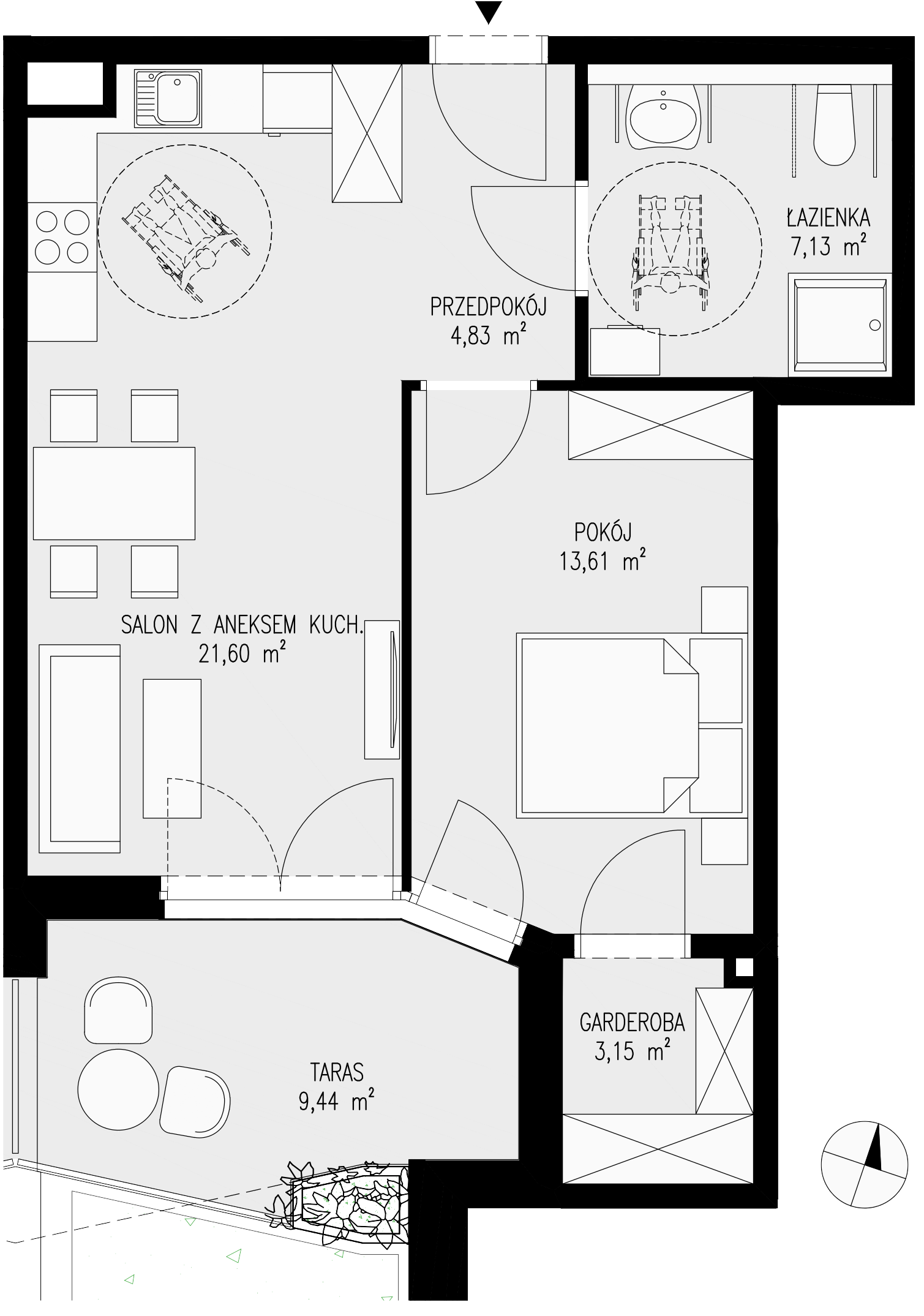 Mieszkanie 50,32 m², piętro 1, oferta nr 10, Semiramis, Katowice, Dąbrówka Mała, ul. Wiertnicza-idx