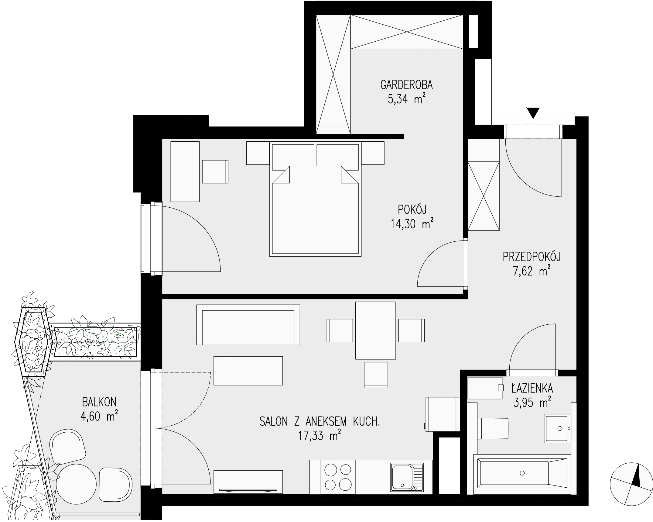 Mieszkanie 48,54 m², piętro 6, oferta nr 101, Semiramis, Katowice, Dąbrówka Mała, ul. Wiertnicza-idx