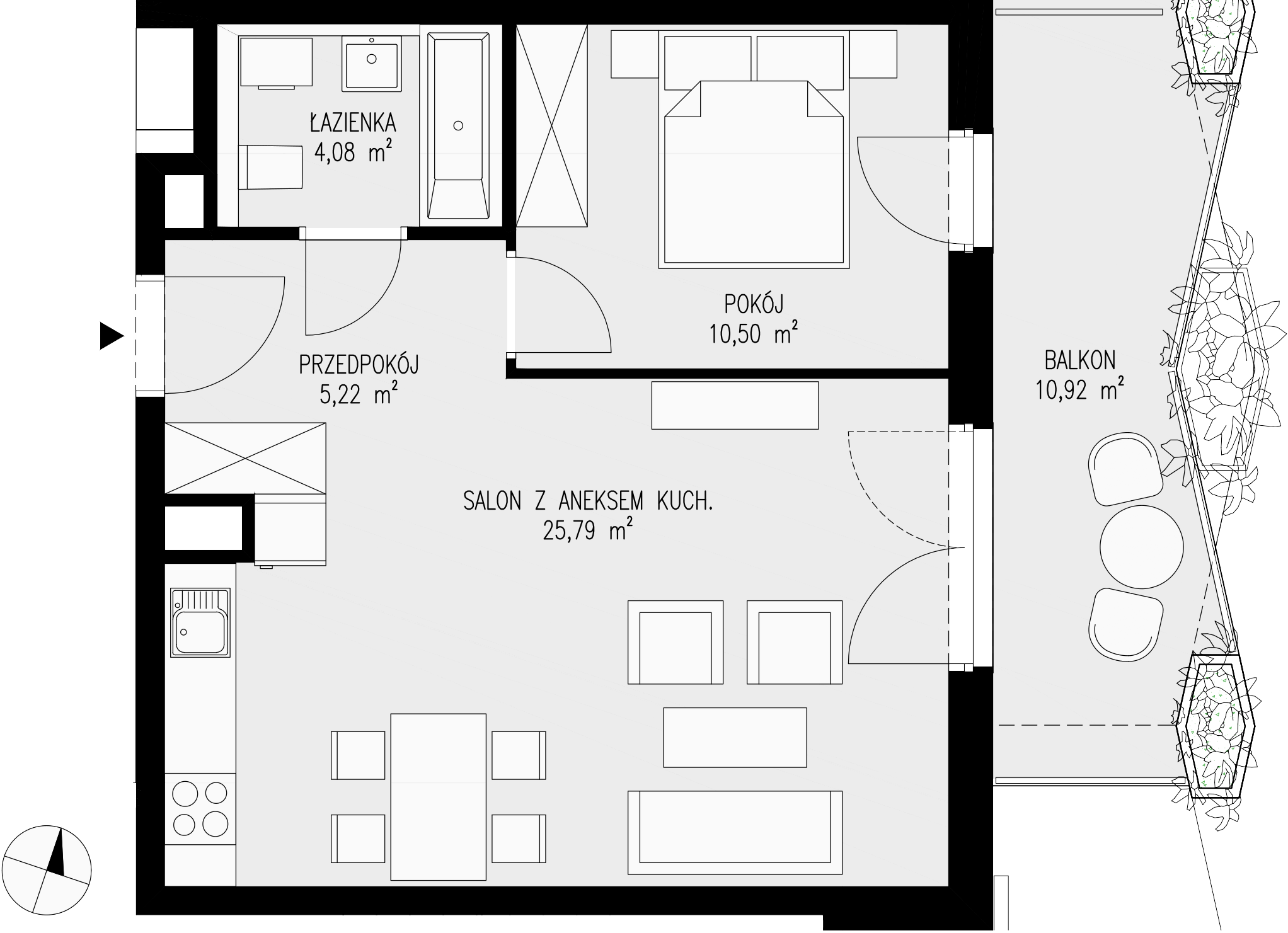 Mieszkanie 45,59 m², piętro 6, oferta nr 105, Semiramis, Katowice, Dąbrówka Mała, ul. Wiertnicza-idx