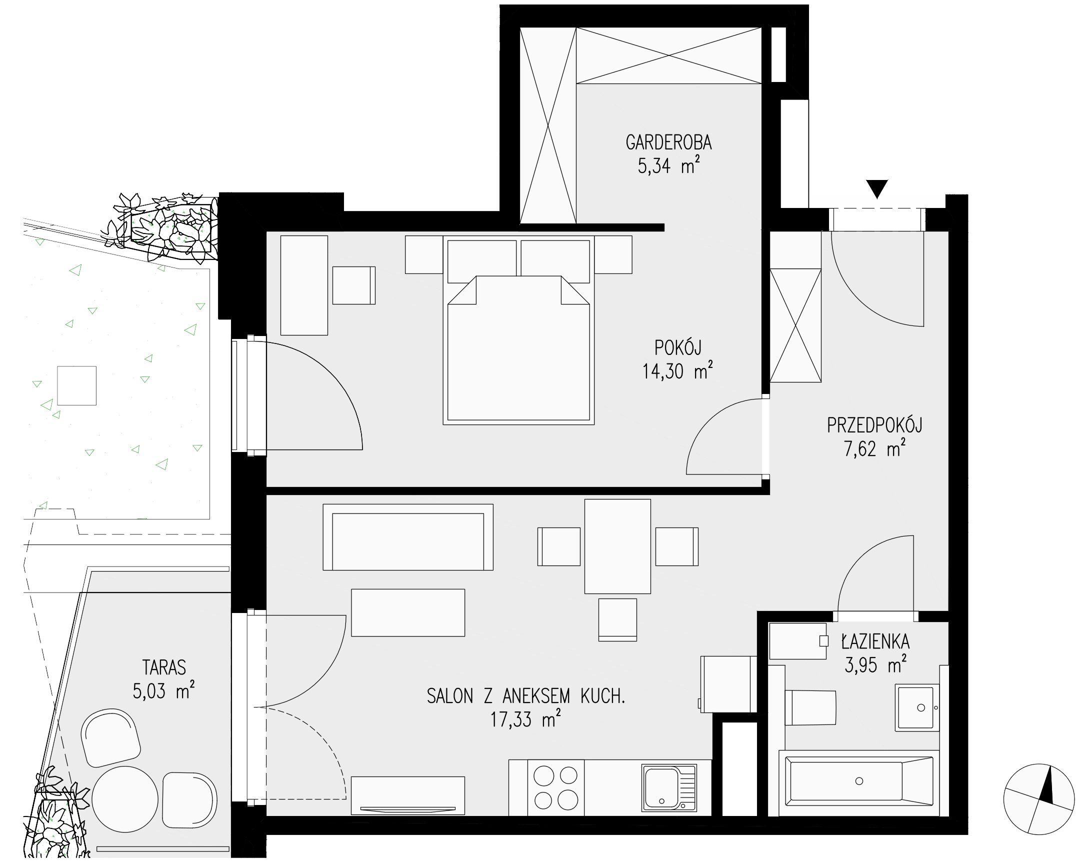 Mieszkanie 48,54 m², piętro 1, oferta nr 11, Semiramis, Katowice, Dąbrówka Mała, ul. Wiertnicza-idx