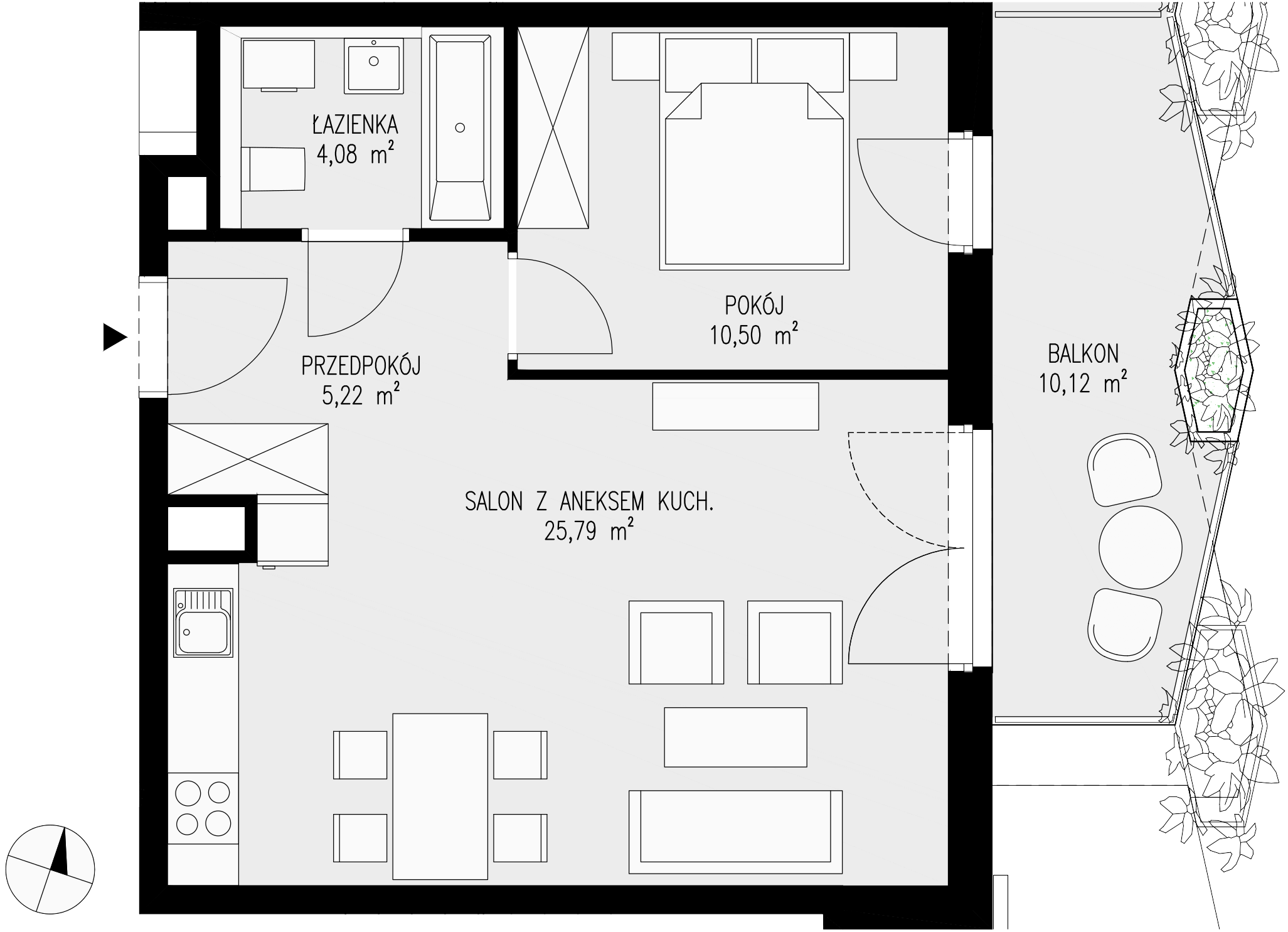 Mieszkanie 45,59 m², piętro 7, oferta nr 123, Semiramis, Katowice, Dąbrówka Mała, ul. Wiertnicza-idx