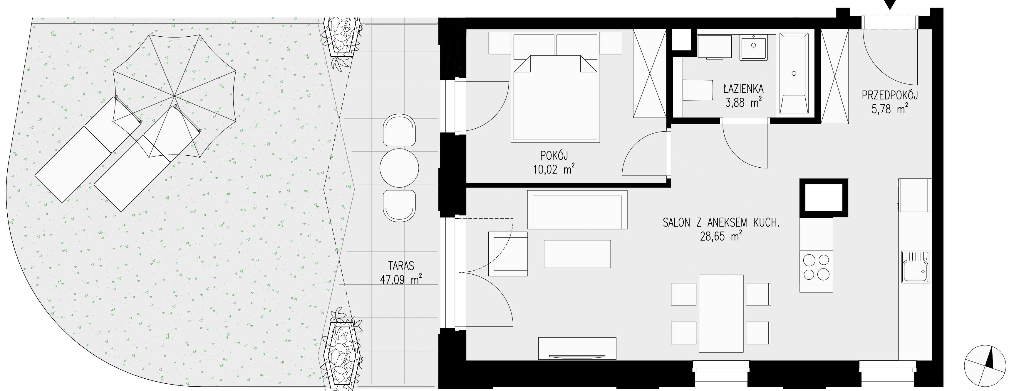 Mieszkanie 48,33 m², parter, oferta nr 4, Semiramis, Katowice, Dąbrówka Mała, ul. Wiertnicza-idx