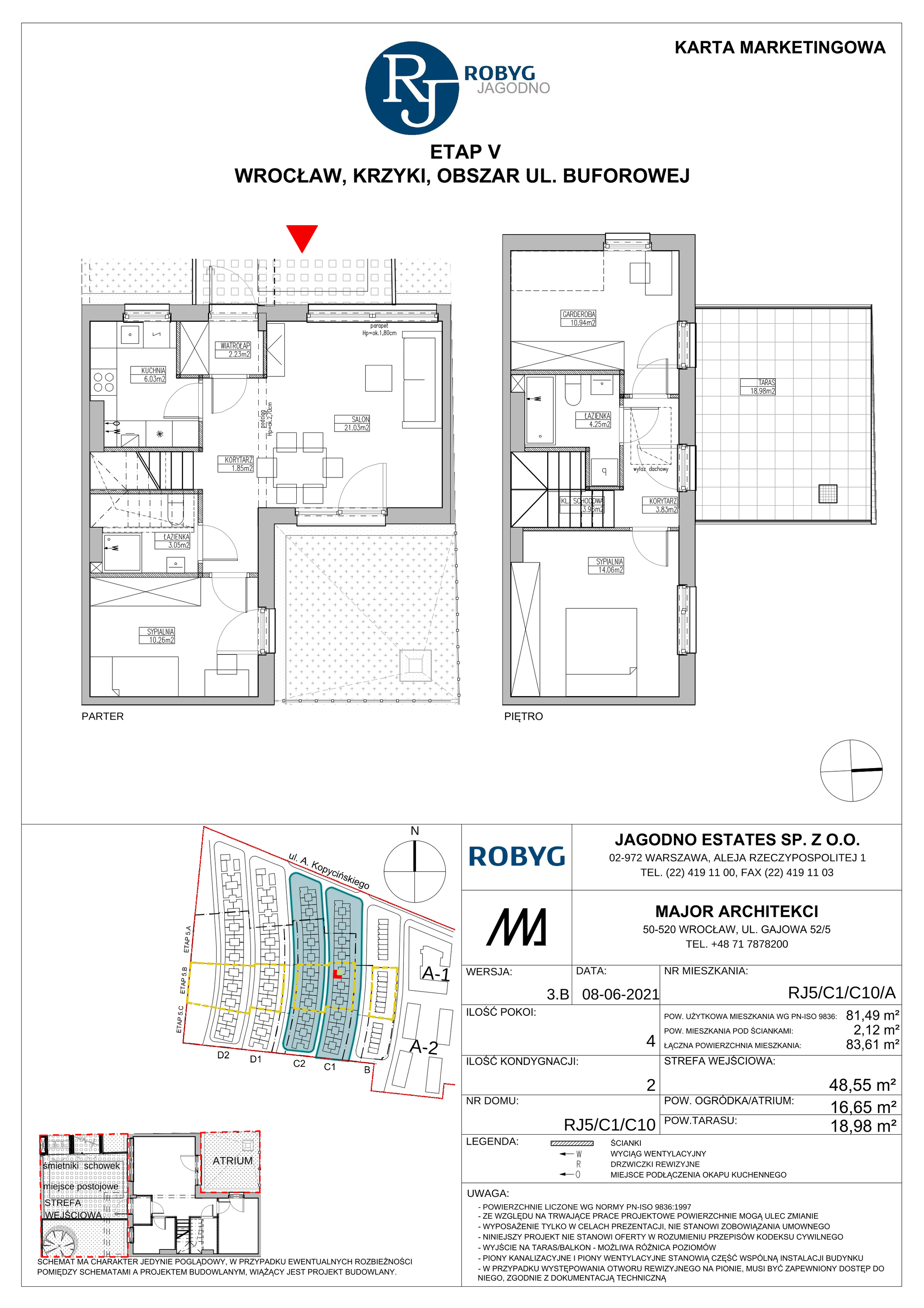 Dom 82,59 m², oferta nr RJ5/C1/C10/B, Robyg Jagodno, Wrocław, Jagodno, Krzyki, ul. Kopycińskiego-idx