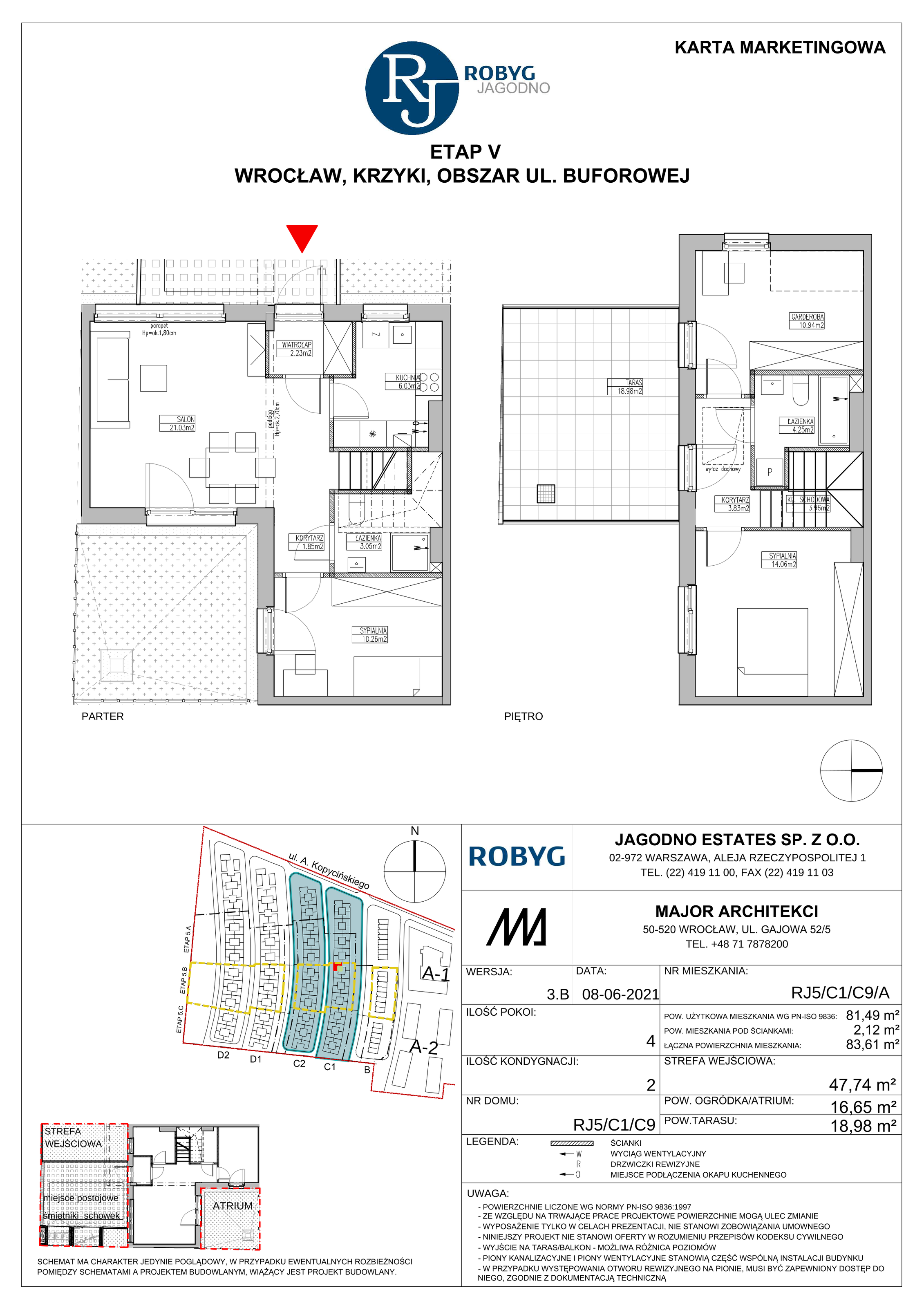 Dom 82,59 m², oferta nr RJ5/C1/C9/B, Robyg Jagodno, Wrocław, Jagodno, Krzyki, ul. Kopycińskiego-idx