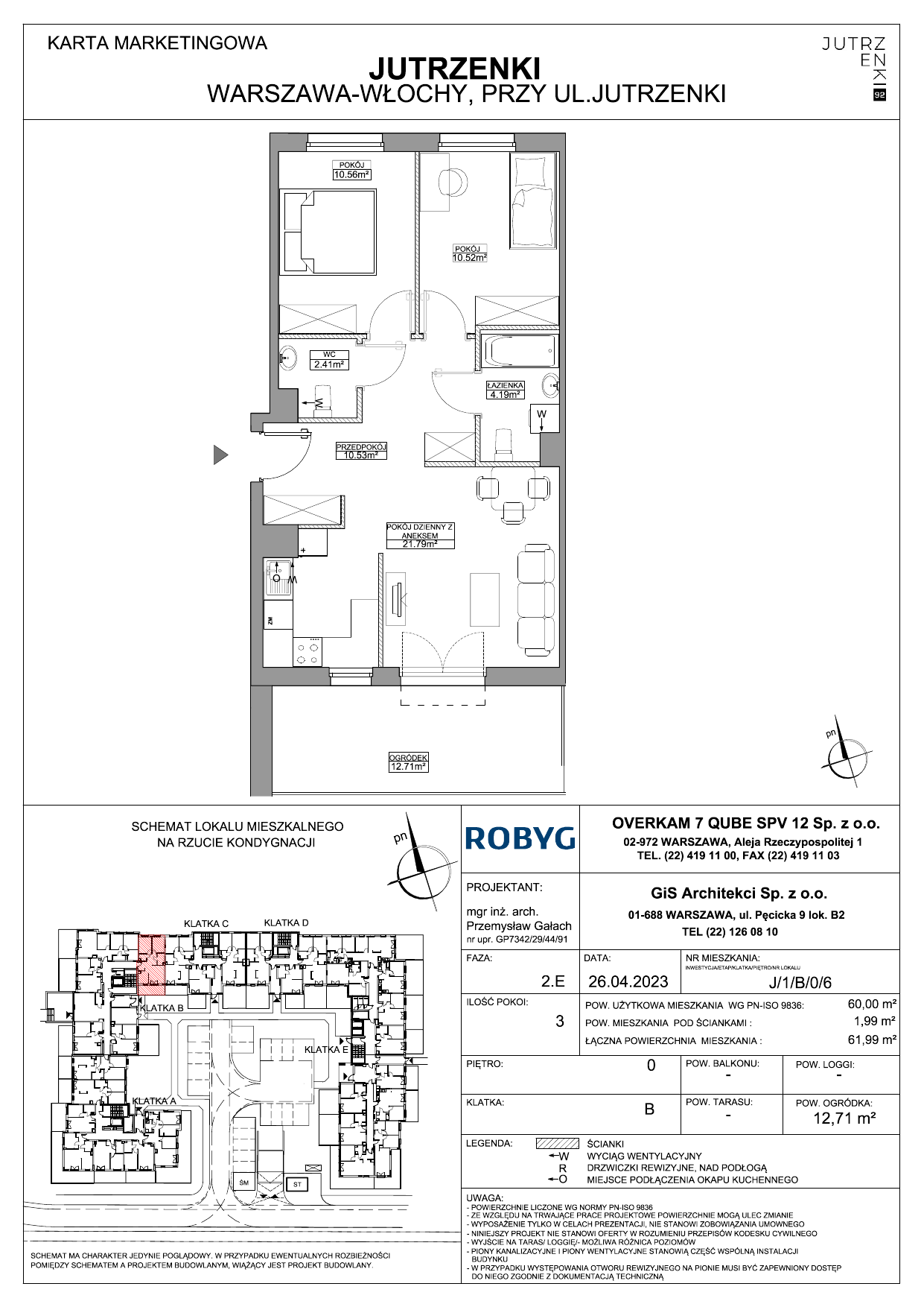 Mieszkanie 60,00 m², parter, oferta nr J/1/B/0/6, Jutrzenki 92, Warszawa, Włochy, Salomea, ul. Jutrzenki 92-idx