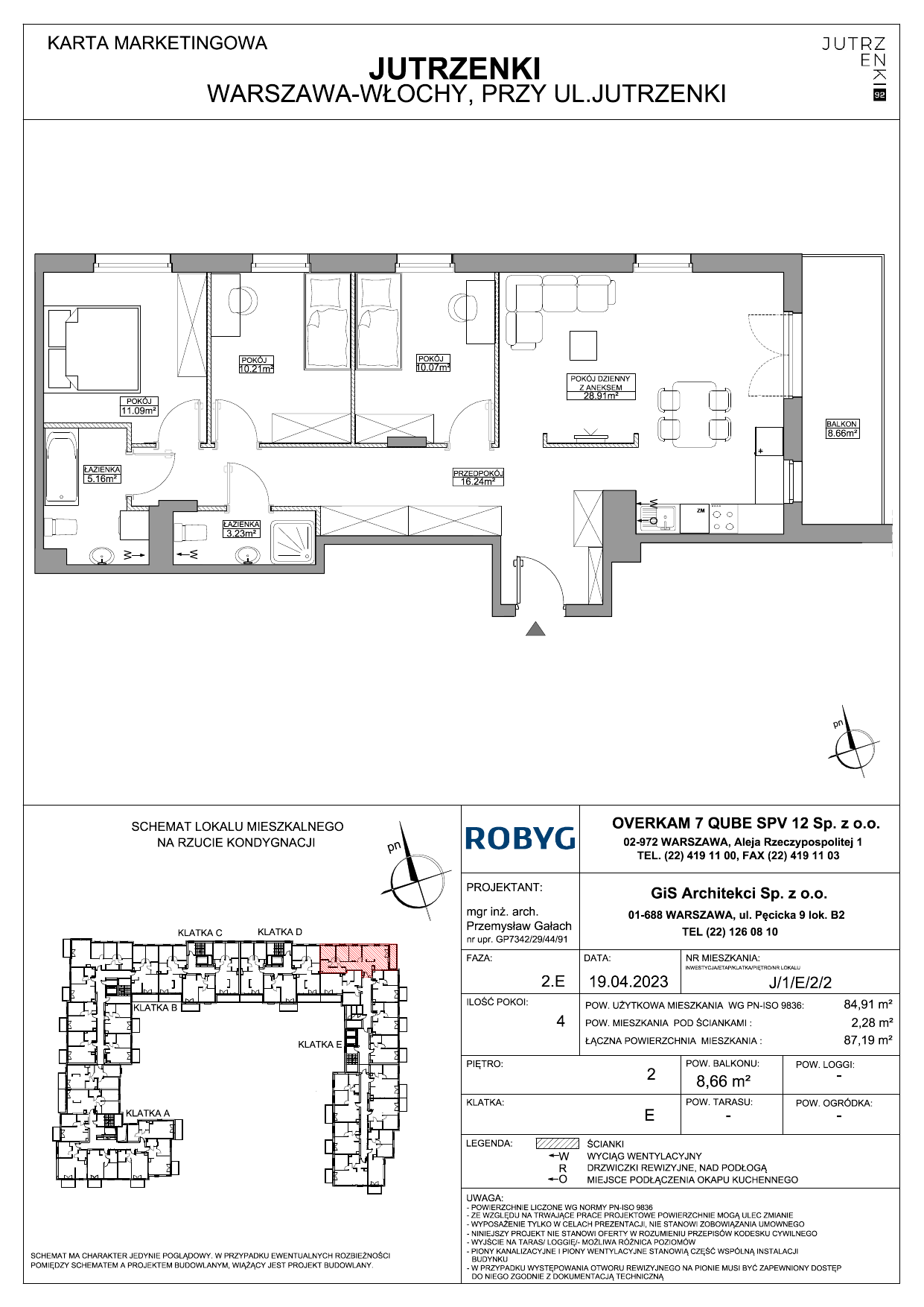 Mieszkanie 84,91 m², piętro 2, oferta nr J/1/E/2/2, Jutrzenki 92, Warszawa, Włochy, Salomea, ul. Jutrzenki 92-idx