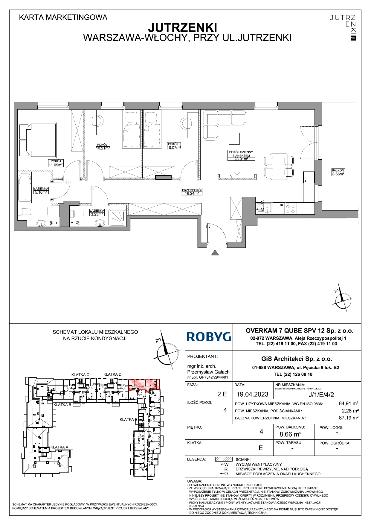 Mieszkanie 84,91 m², piętro 4, oferta nr J/1/E/4/2, Jutrzenki 92, Warszawa, Włochy, Salomea, ul. Jutrzenki 92-idx