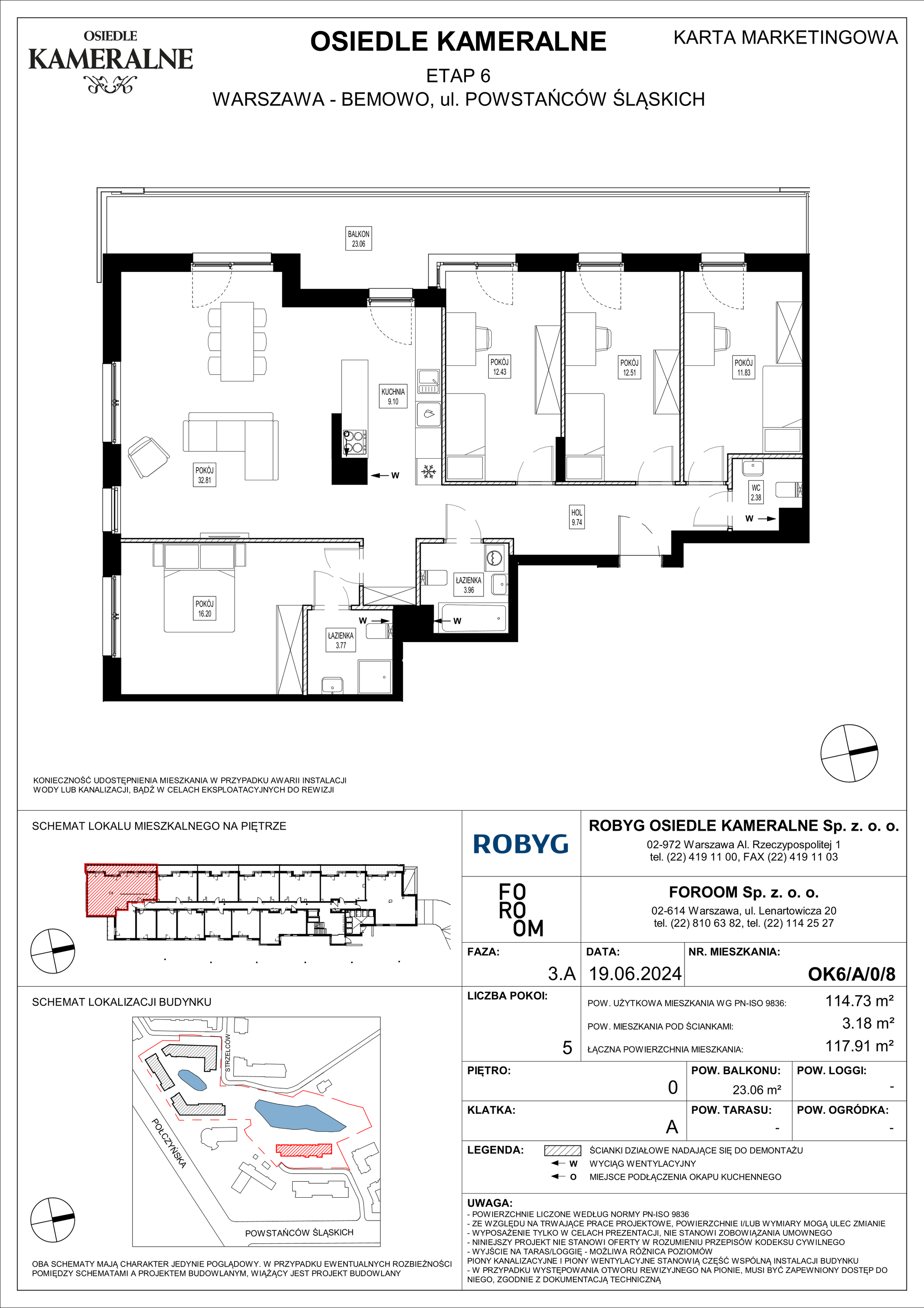 Mieszkanie 114,73 m², parter, oferta nr OK6/A/0/8, Osiedle Kameralne 6, Warszawa, Bemowo, Jelonki Południowe, ul. Powstańców Śląskich / Połczyńska-idx