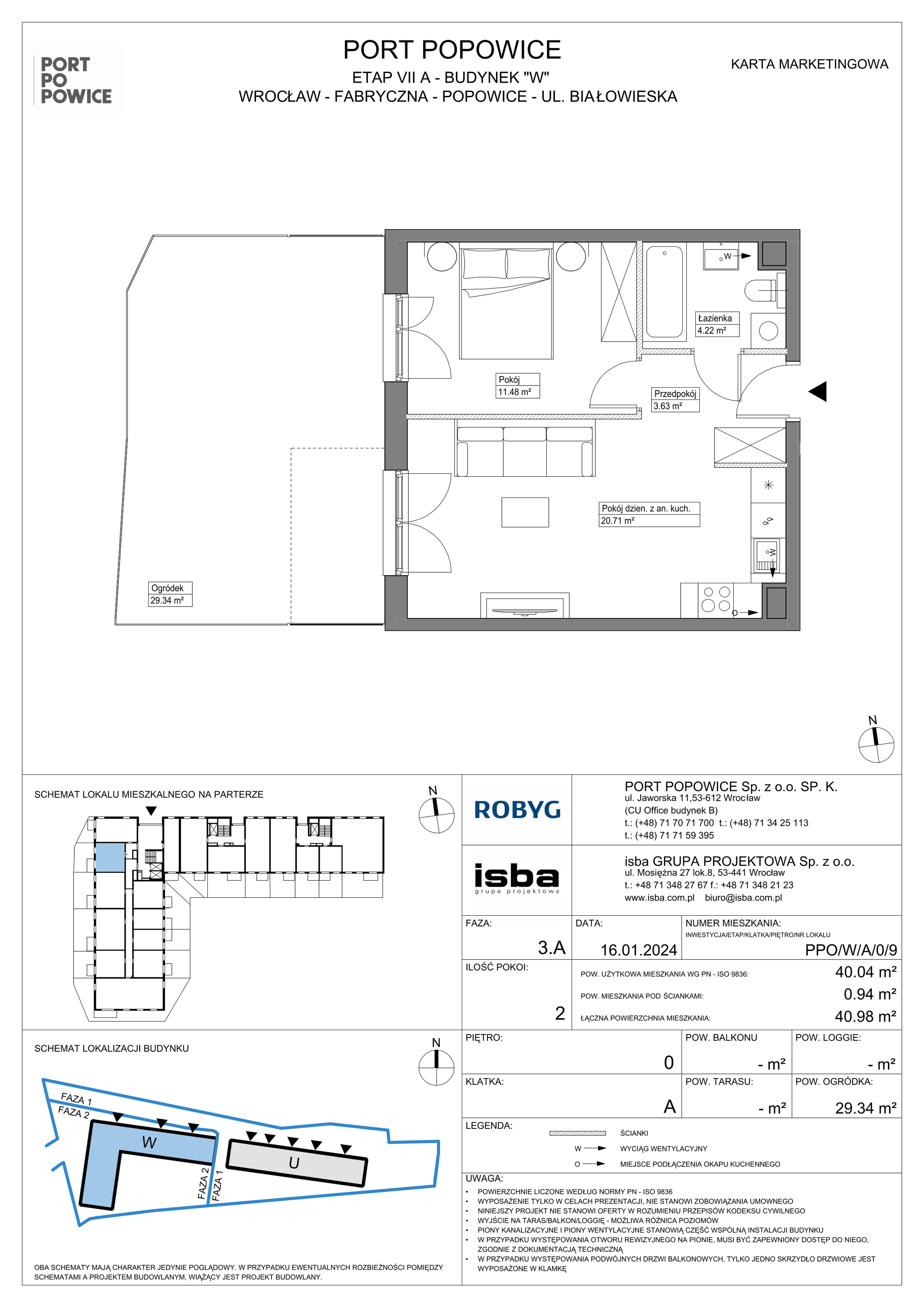 Mieszkanie 40,04 m², parter, oferta nr PPO/W/A/0/9, Port Popowice, Wrocław, Pilczyce-Kozanów-Popowice Północne, Popowice, ul. Białowieska-idx