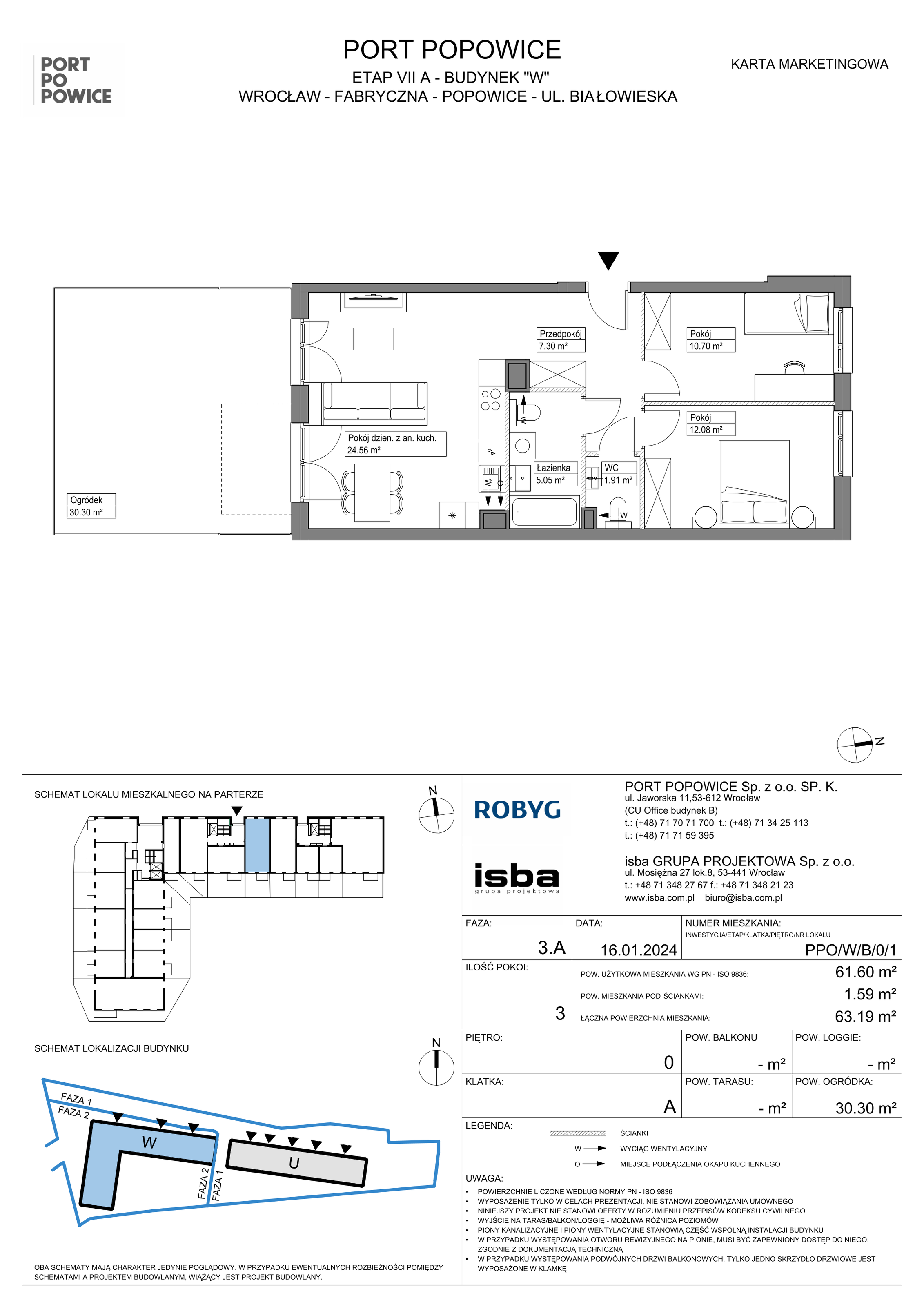 Mieszkanie 61,60 m², parter, oferta nr PPO/W/B/0/1, Port Popowice, Wrocław, Pilczyce-Kozanów-Popowice Północne, Popowice, ul. Białowieska-idx