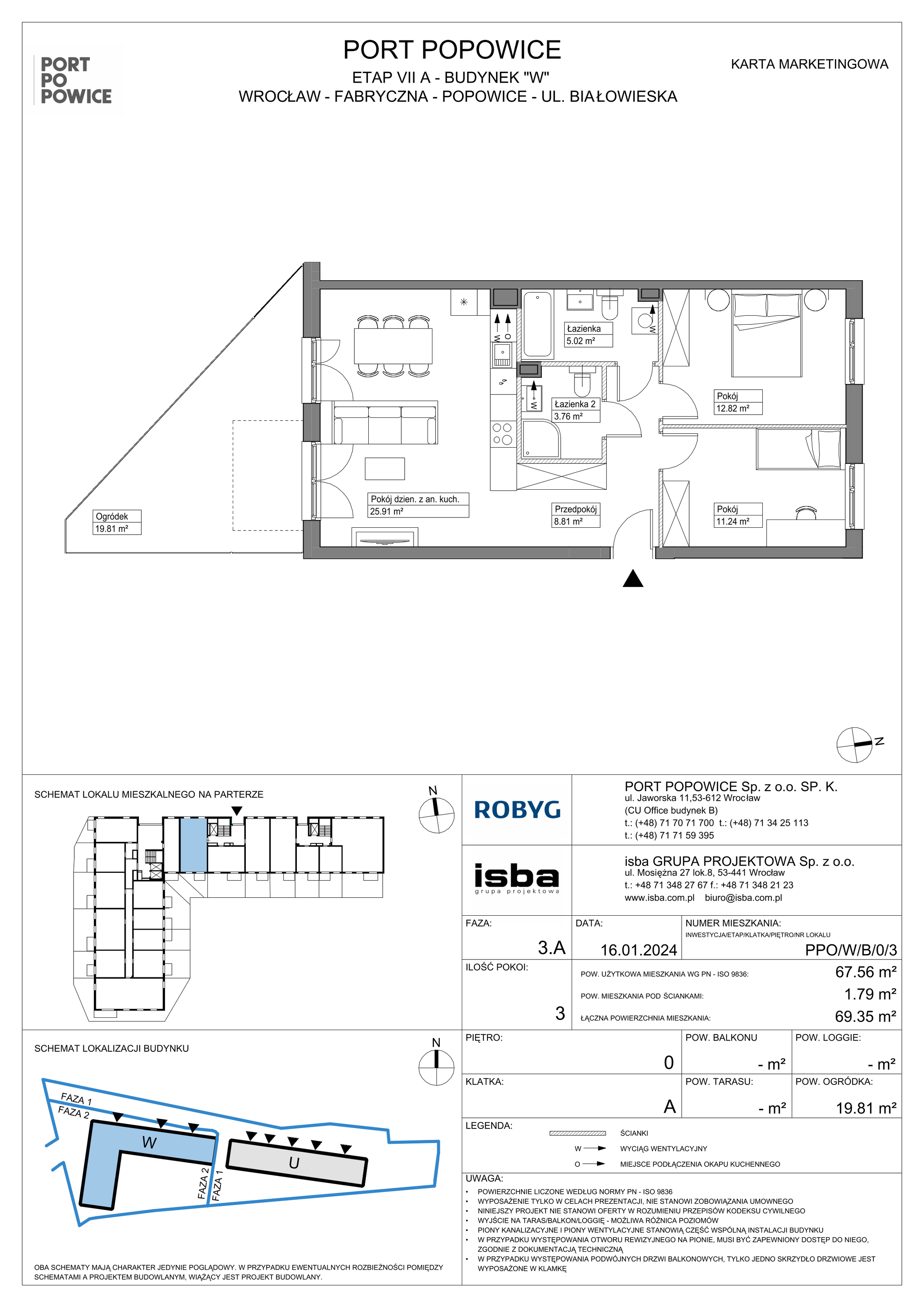 Mieszkanie 67,56 m², parter, oferta nr PPO/W/B/0/3, Port Popowice, Wrocław, Pilczyce-Kozanów-Popowice Północne, Popowice, ul. Białowieska-idx