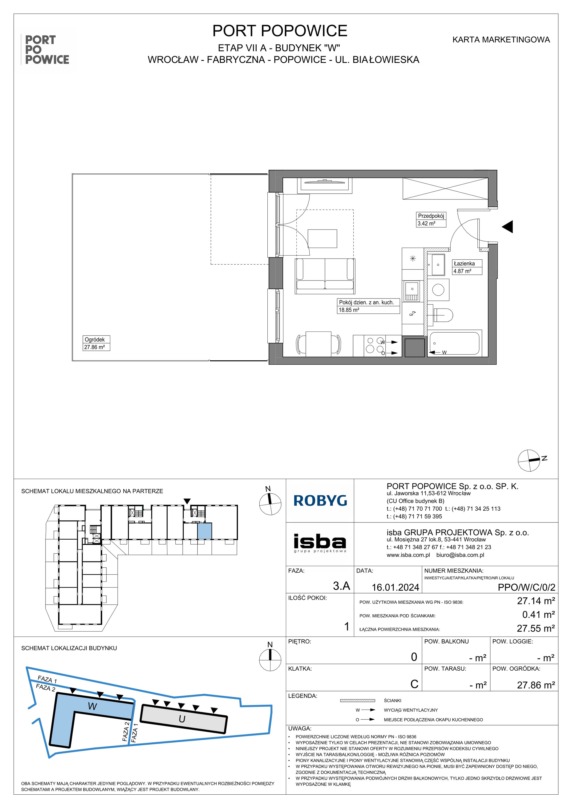 Mieszkanie 27,14 m², parter, oferta nr PPO/W/C/0/2, Port Popowice, Wrocław, Pilczyce-Kozanów-Popowice Północne, Popowice, ul. Białowieska-idx