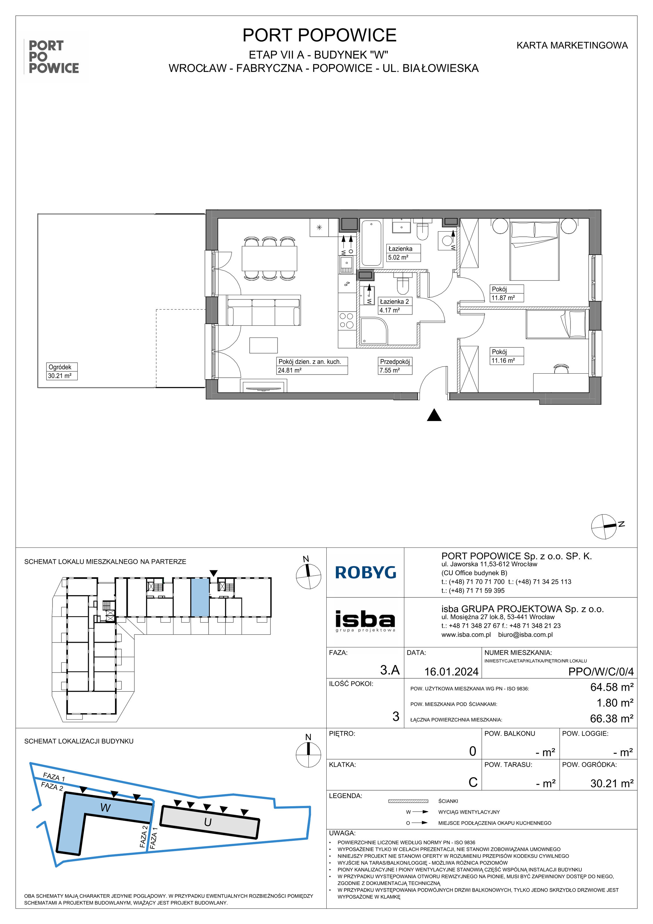 Mieszkanie 64,58 m², parter, oferta nr PPO/W/C/0/4, Port Popowice, Wrocław, Pilczyce-Kozanów-Popowice Północne, Popowice, ul. Białowieska-idx