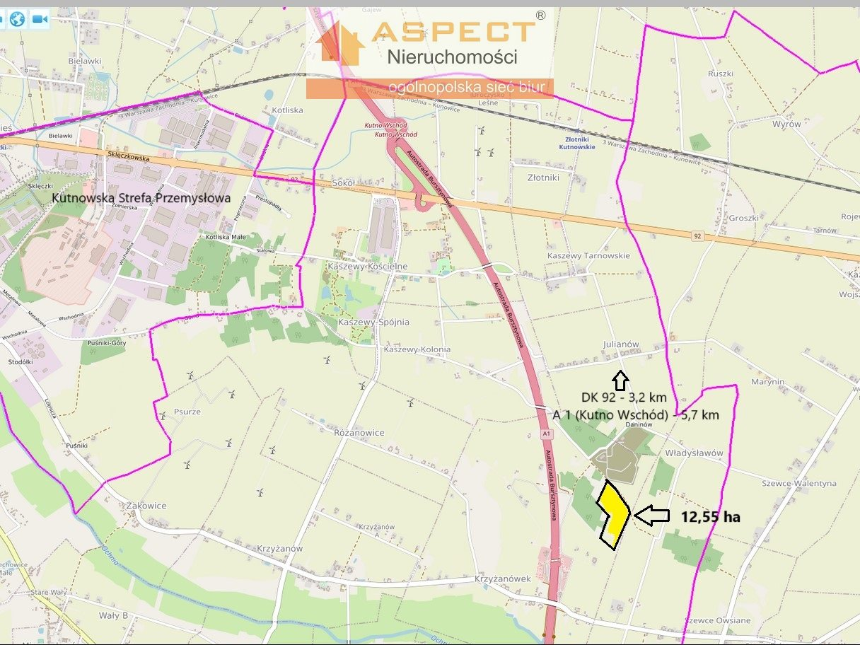 Działka 125 500,00 m², oferta nr , ASK-GS-49733, Krzyżanów-idx