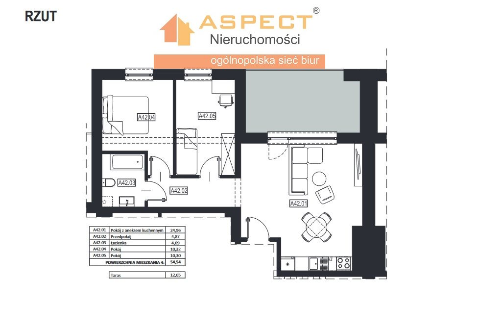 Mieszkanie 54,54 m², piętro 1, oferta nr , ASP-MS-48751, Żory-idx