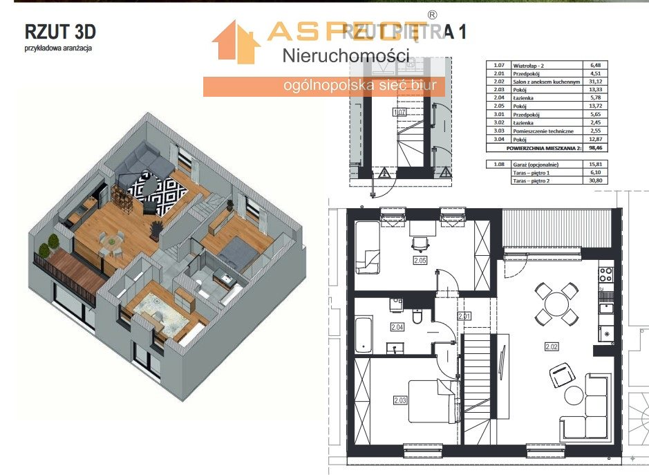 Mieszkanie 98,46 m², piętro 1, oferta nr , ASP-MS-48761, Żory-idx