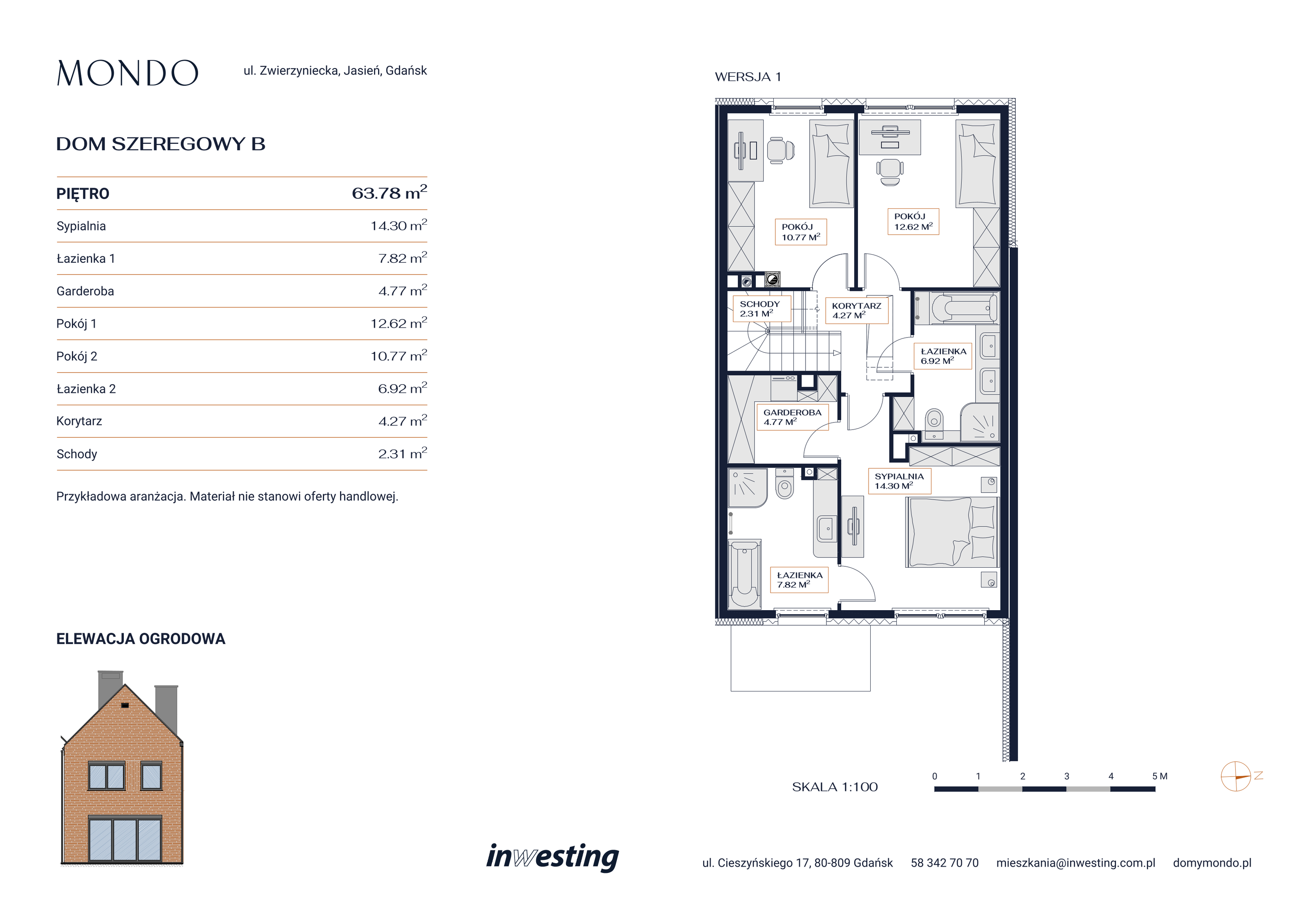 Dom 195,26 m², oferta nr B, Osiedle Mondo, Gdańsk, Jasień, ul. Zwierzyniecka-idx