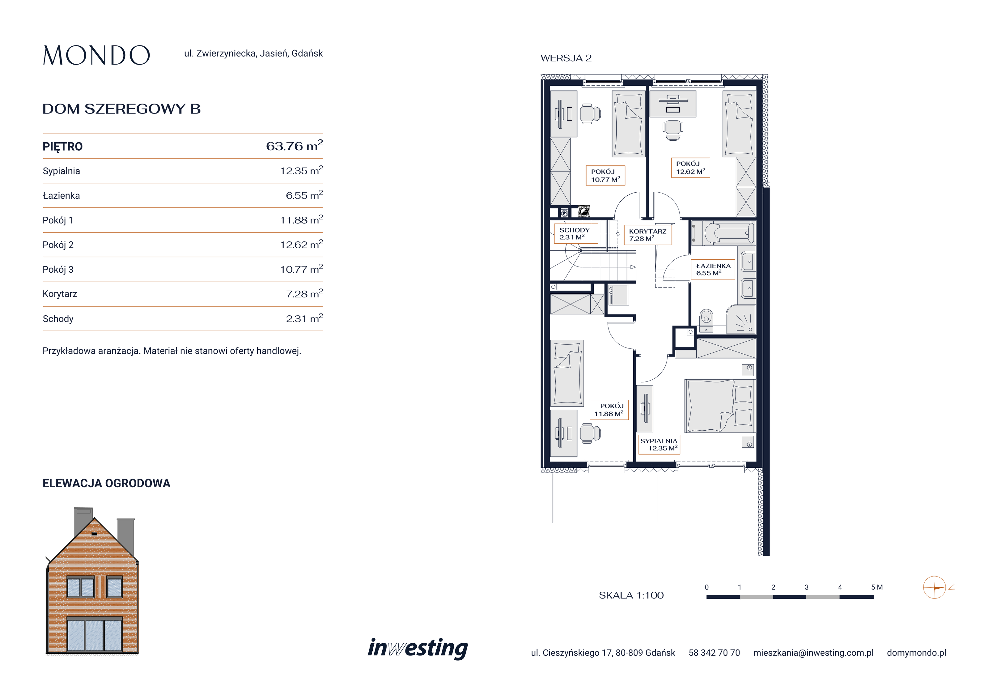 Dom 195,26 m², oferta nr B, Osiedle Mondo, Gdańsk, Jasień, ul. Zwierzyniecka-idx