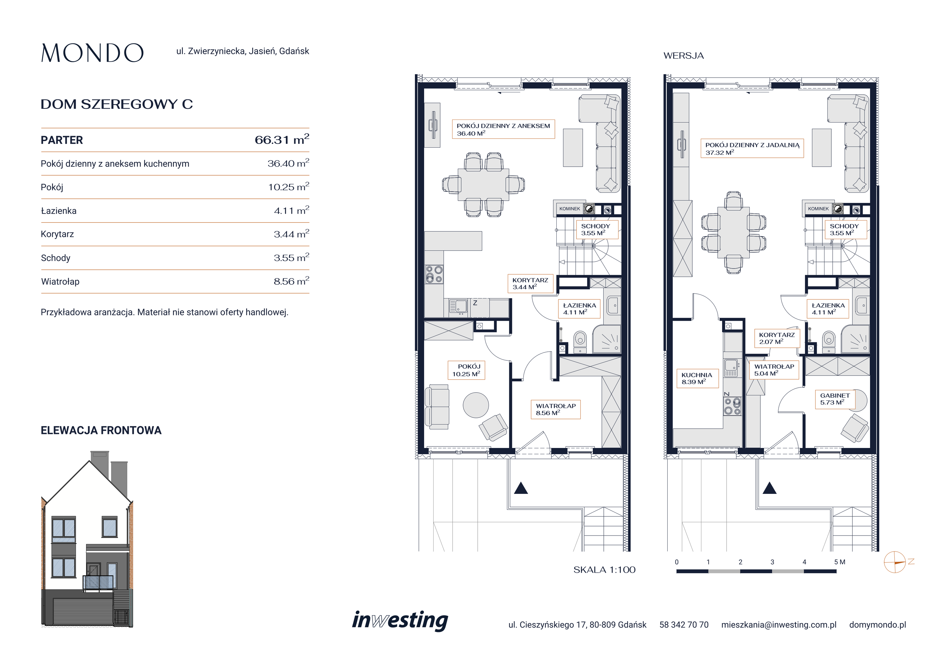 Dom 195,01 m², oferta nr C, Osiedle Mondo, Gdańsk, Jasień, ul. Zwierzyniecka-idx