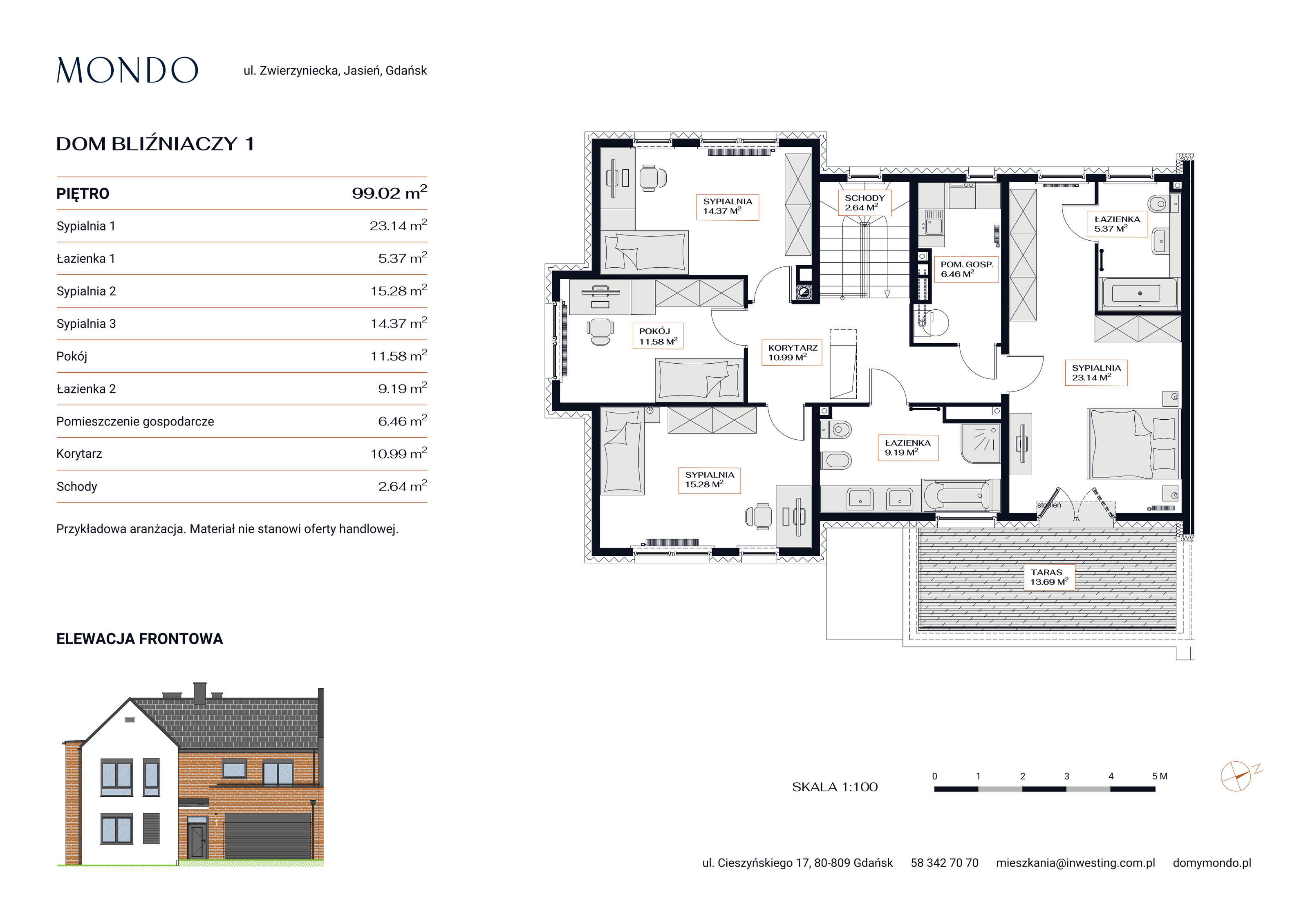 Dom 216,62 m², oferta nr 1, Osiedle Mondo, Gdańsk, Jasień, ul. Zwierzyniecka-idx