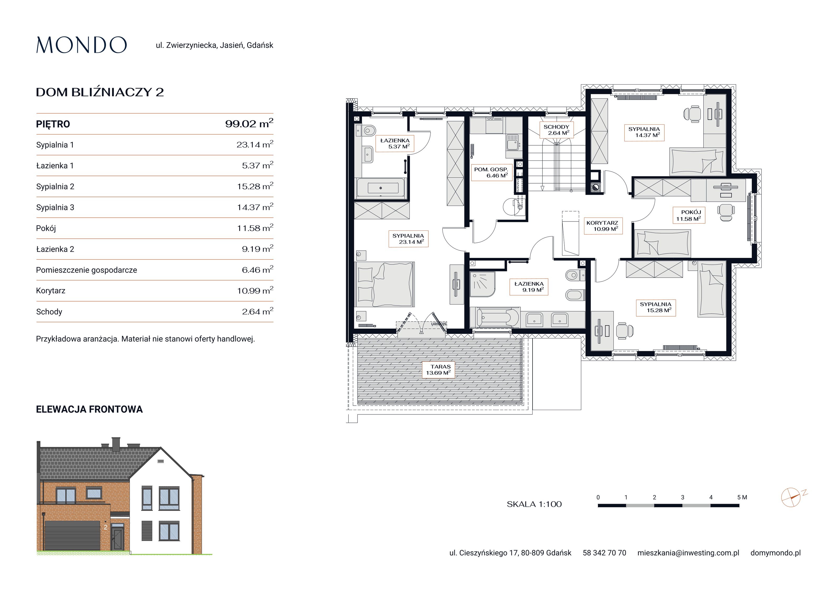 Dom 216,37 m², oferta nr 2, Osiedle Mondo, Gdańsk, Jasień, ul. Zwierzyniecka-idx