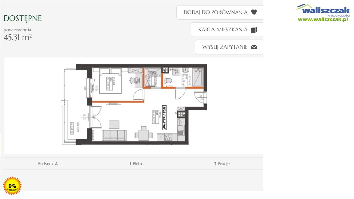 Mieszkanie 45,31 m², piętro 1, oferta nr , MS-13796, Piotrków Trybunalski-idx