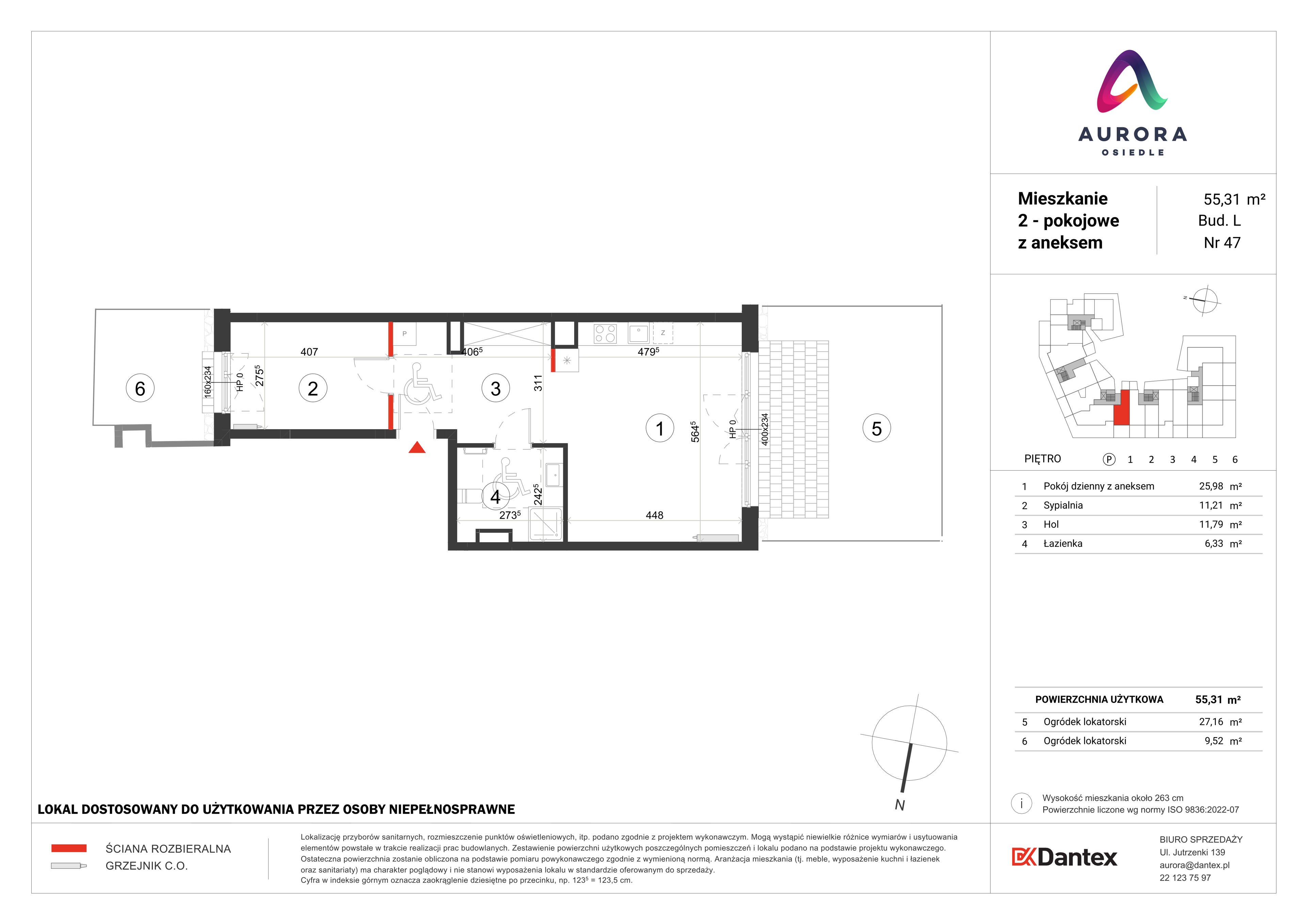 Mieszkanie 55,31 m², parter, oferta nr L1/M047, Osiedle Aurora, Warszawa, Włochy, Raków, ul. Jutrzenki / Wschodu Słońca-idx