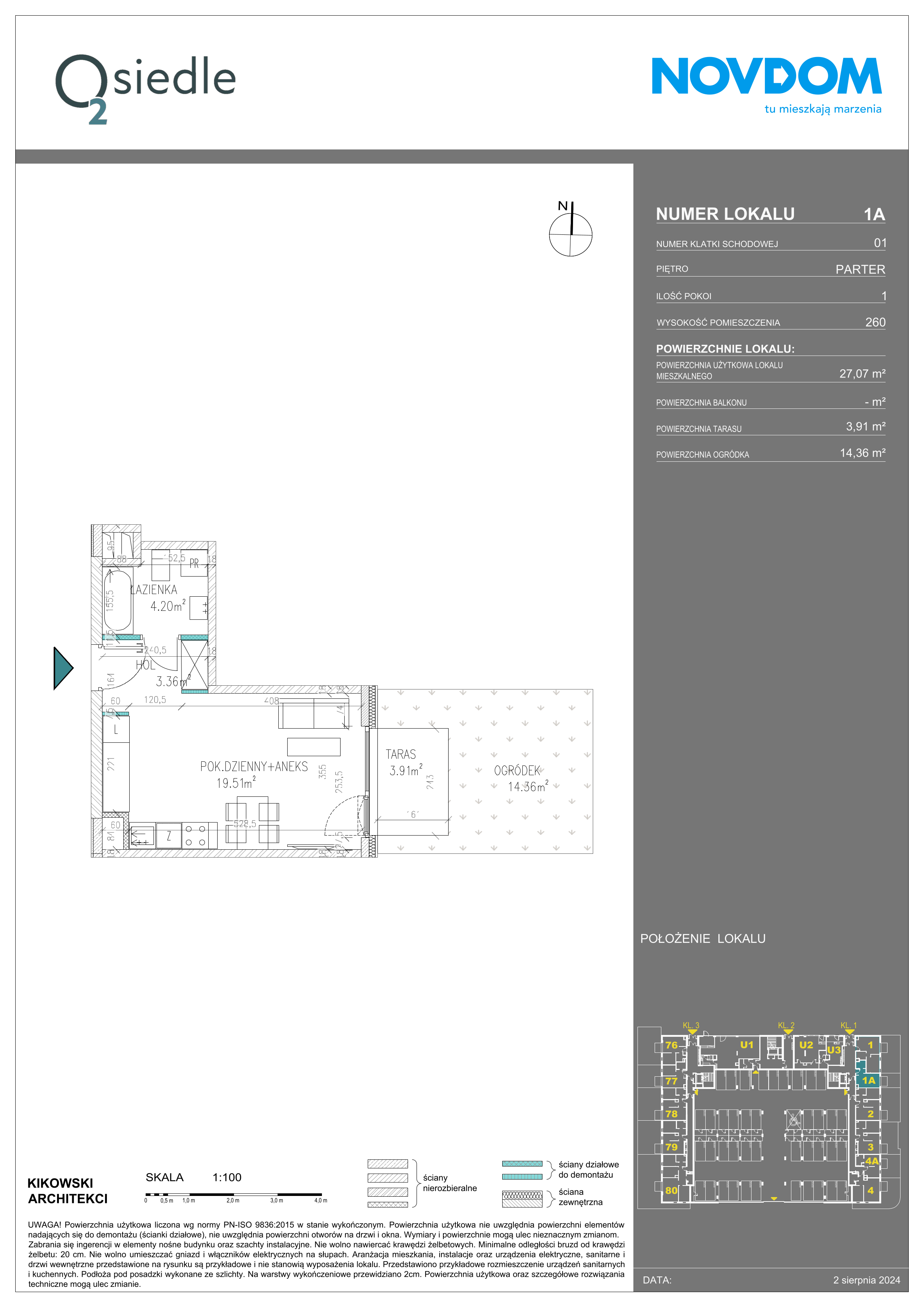 Apartament 27,07 m², parter, oferta nr 1a, Osiedle O2, Płońsk, ul. Klonowa-idx