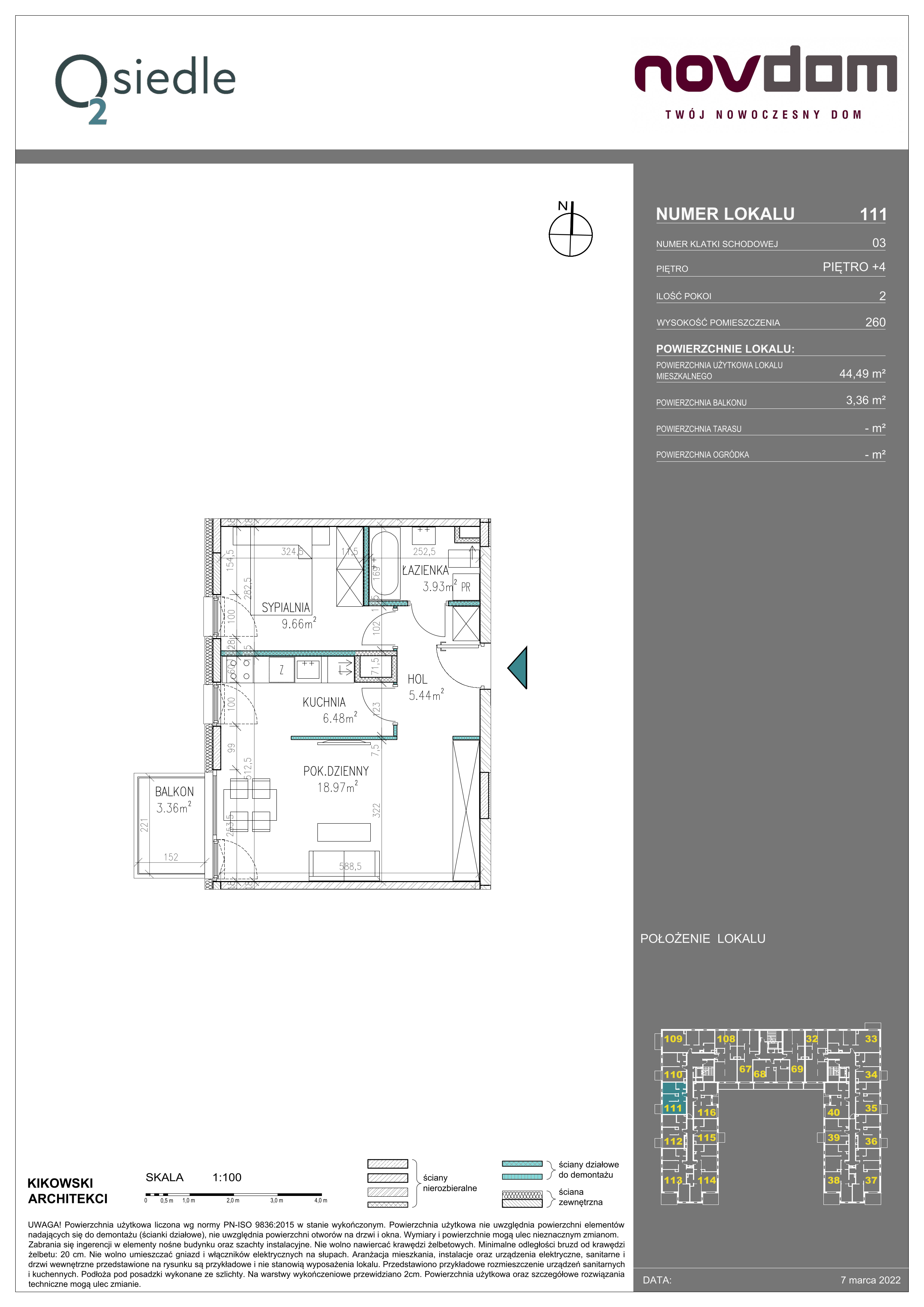 Apartament 44,49 m², piętro 4, oferta nr B/111, Osiedle O2, Płońsk, ul. Klonowa-idx