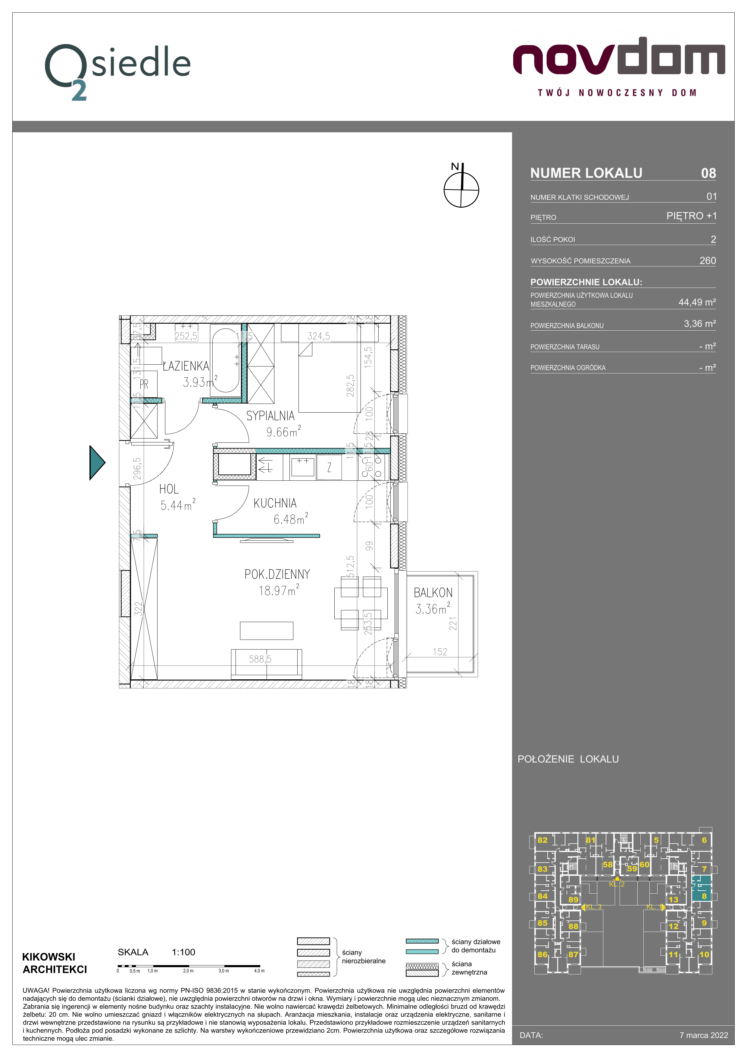 Apartament 44,49 m², piętro 1, oferta nr B/8, Osiedle O2, Płońsk, ul. Klonowa-idx