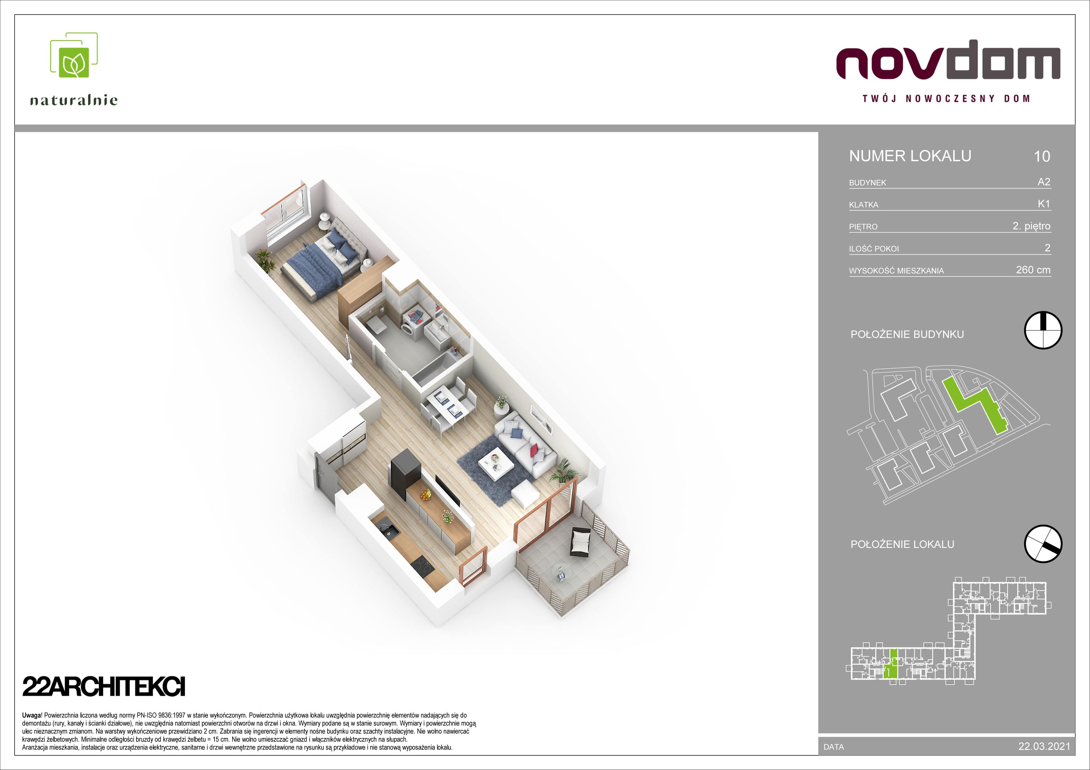 Apartament 51,44 m², piętro 2, oferta nr A2/10, Osiedle Naturalnie, Mława, ul. Nowowiejskiego-idx